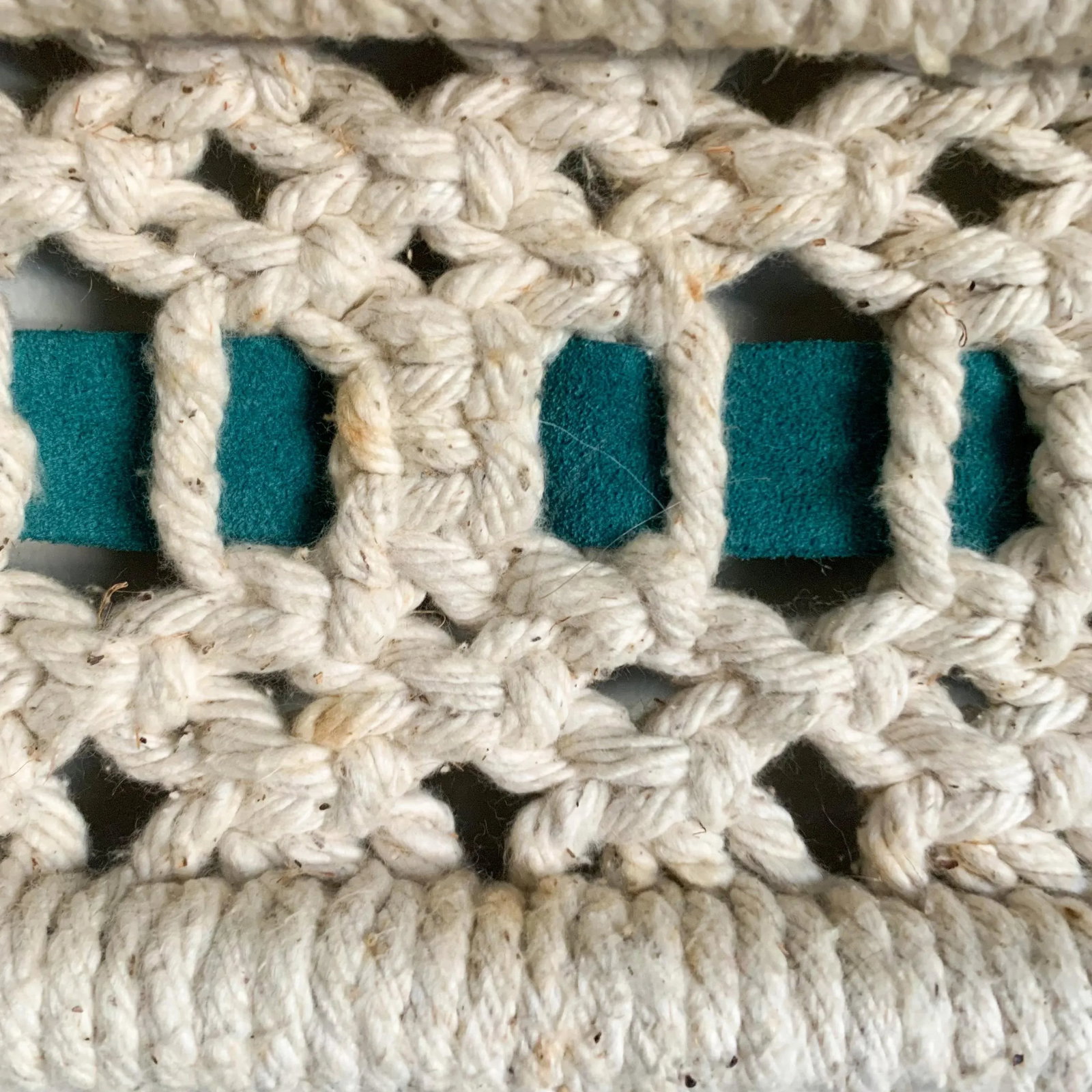 Large Vintage 70s Wall Hanging Art Weaving Tapestry Macrame - 7