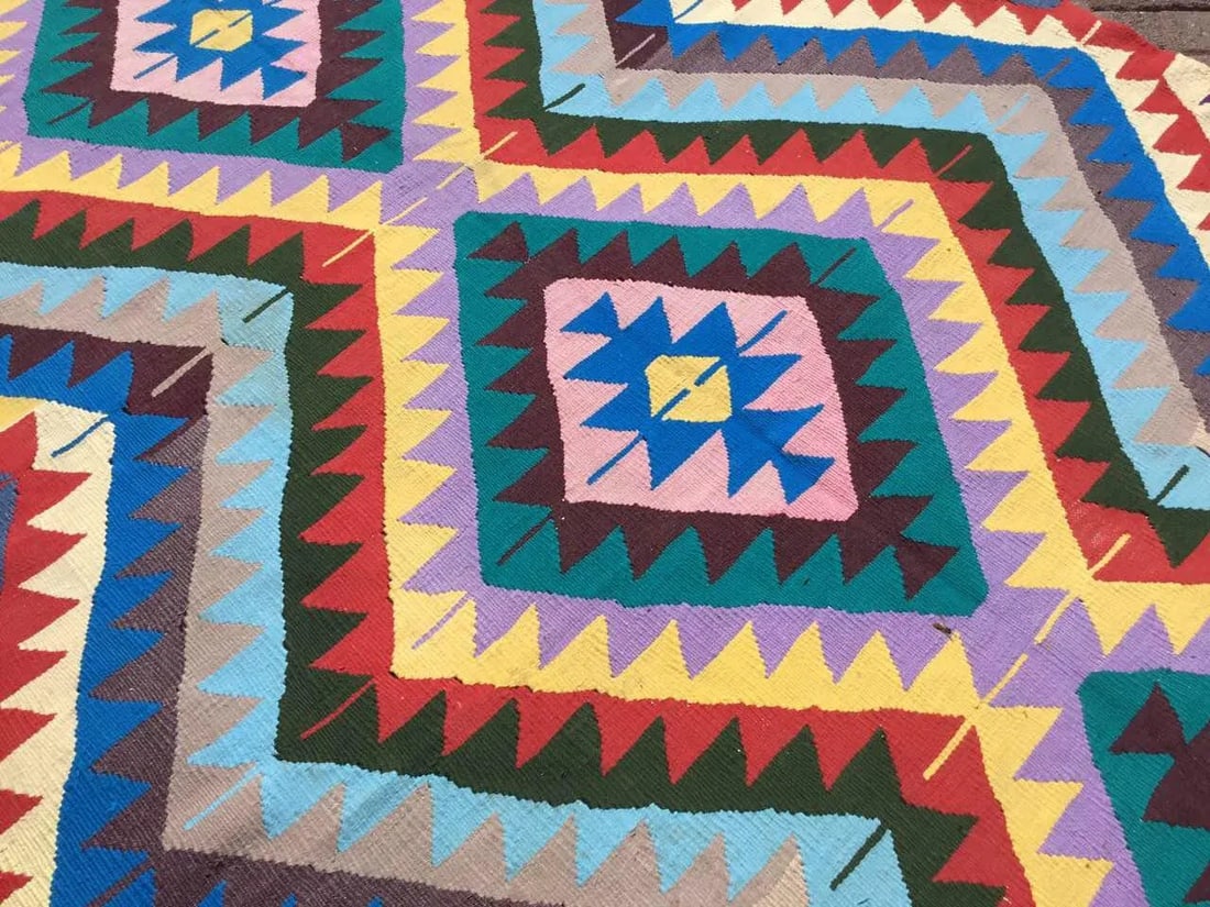 Vintage Turkish Kilim Rug - 74" X 115" - 5