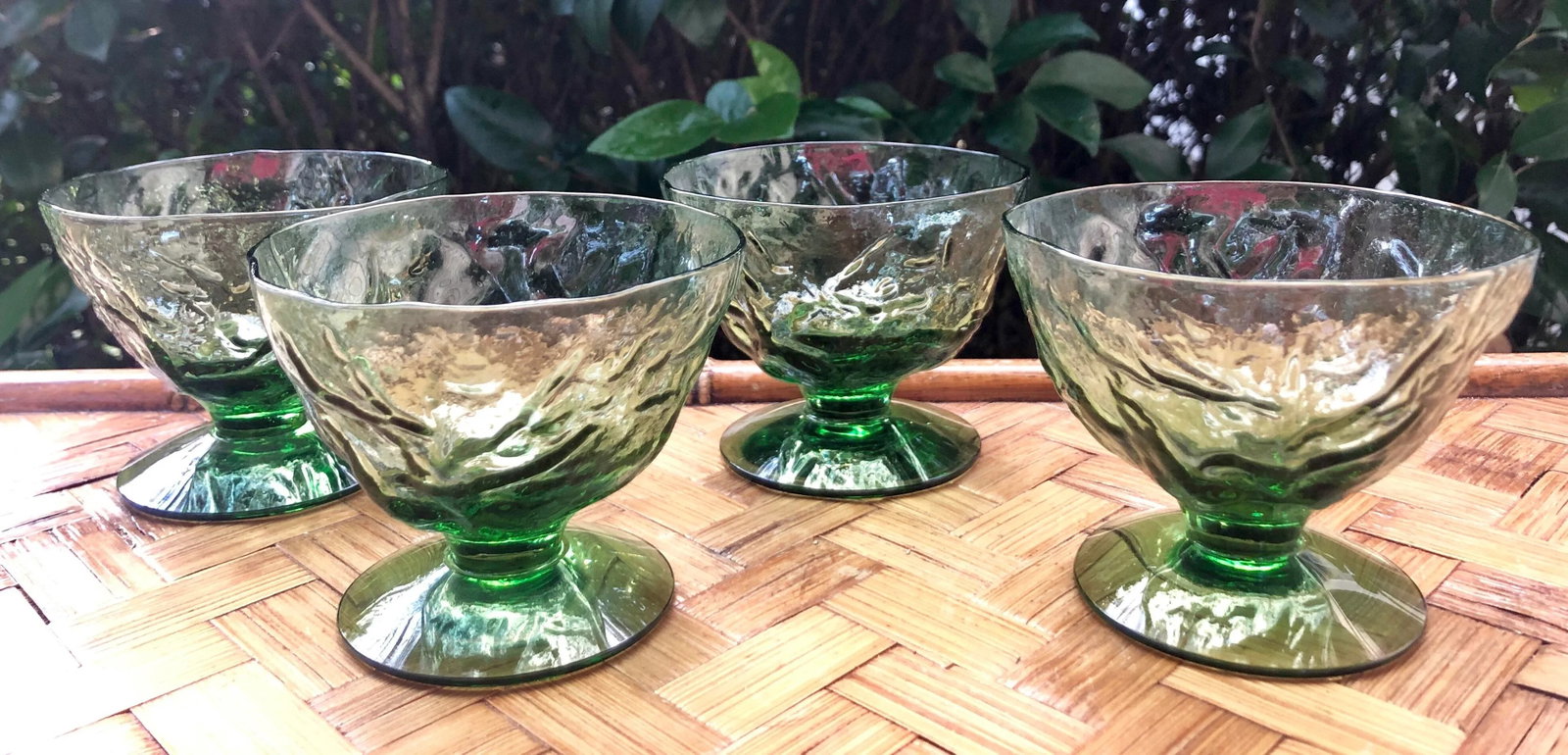 Vintage Seneca Driftwood Champagne Sherbert Glasses in Avocado - Set of 4 - 4