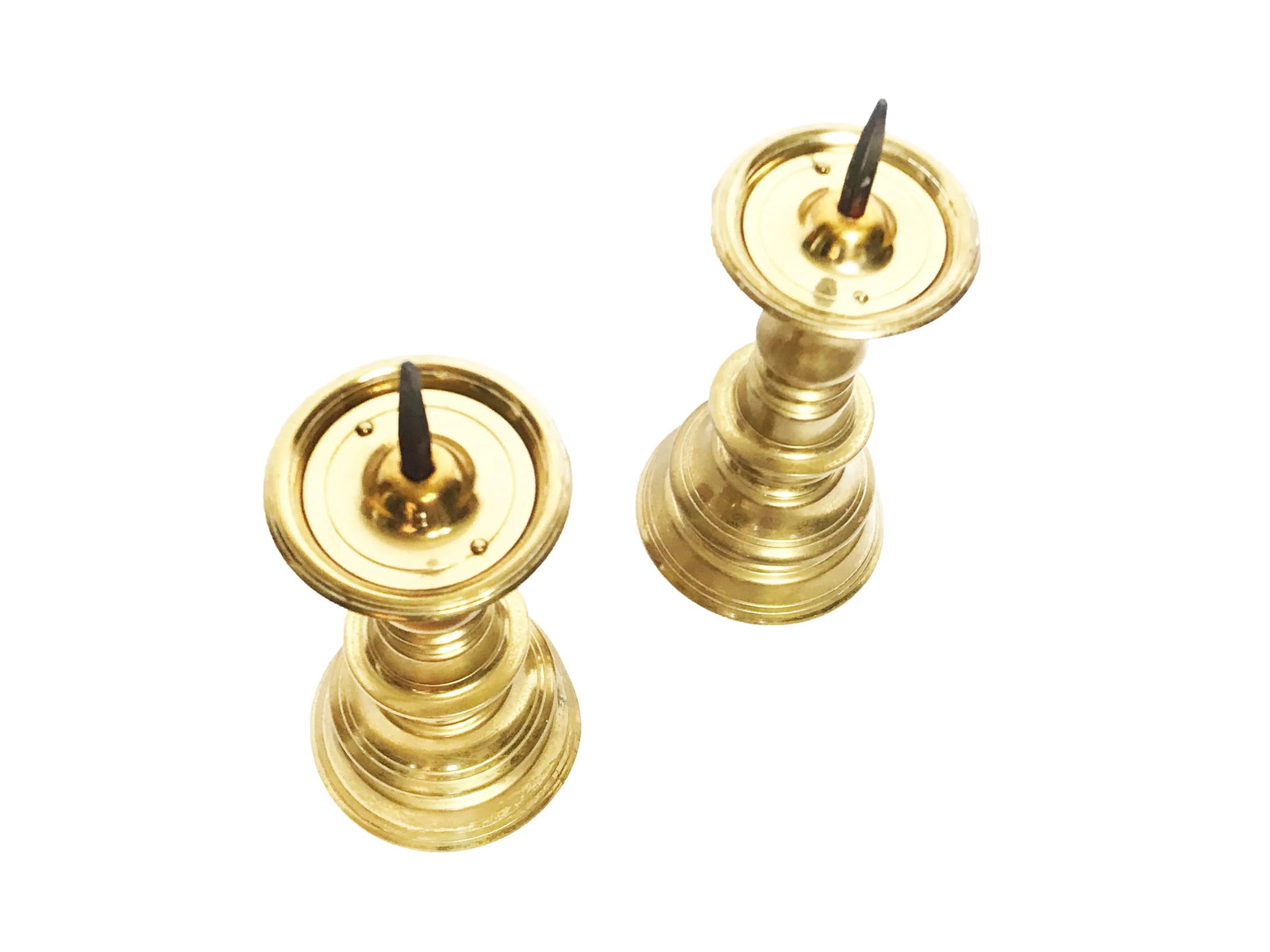 1960s Hollywood Regency Solid Brass Candle Holders - a Pair - 2