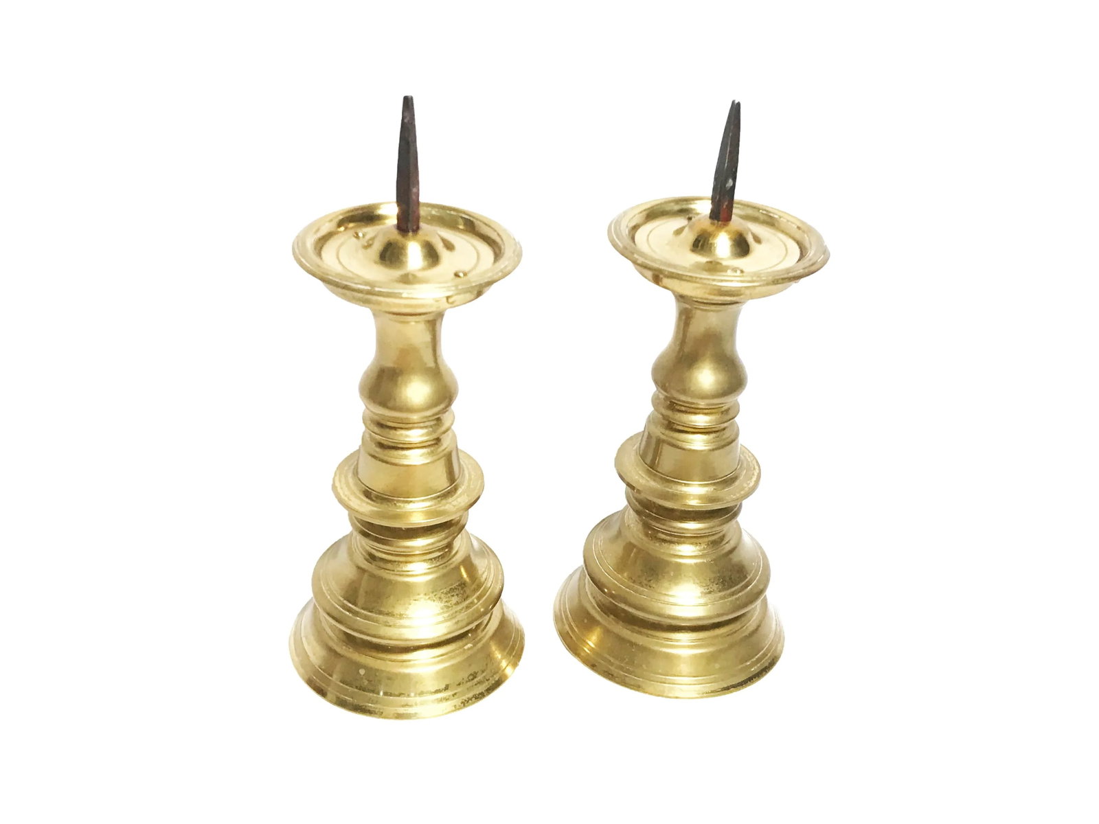 1960s Hollywood Regency Solid Brass Candle Holders - a Pair - 4