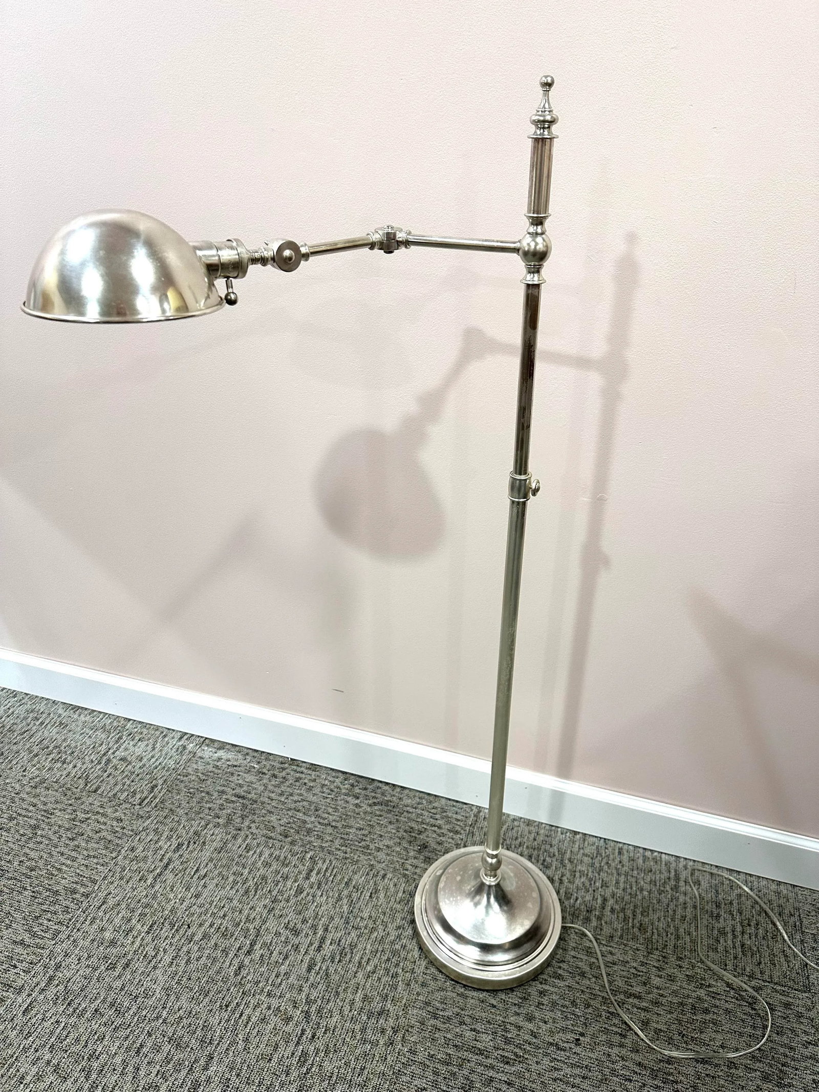 2000s Robert Abbey Brushed Nickel Articulated Floor Lamp - 4
