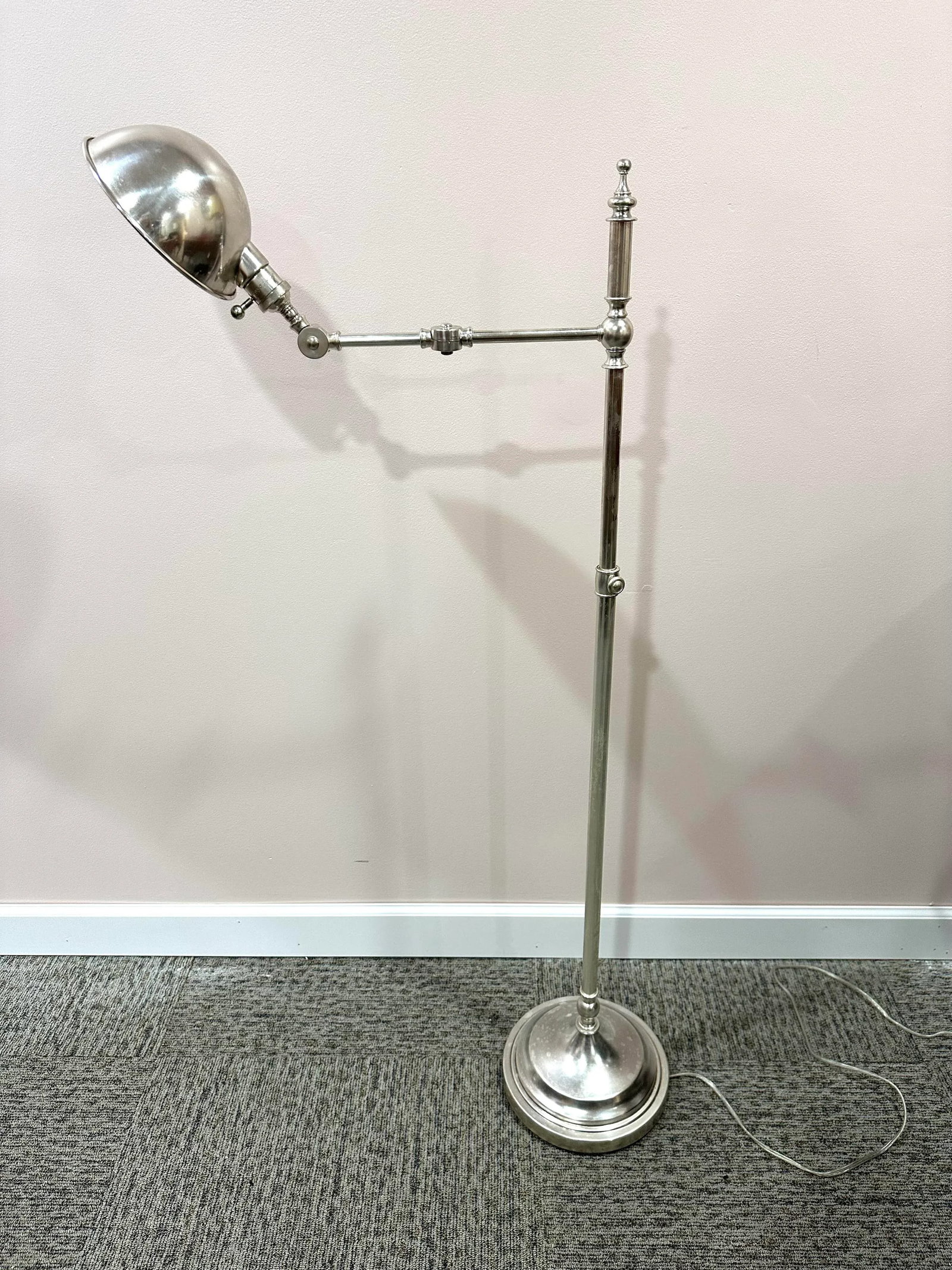 2000s Robert Abbey Brushed Nickel Articulated Floor Lamp - 7