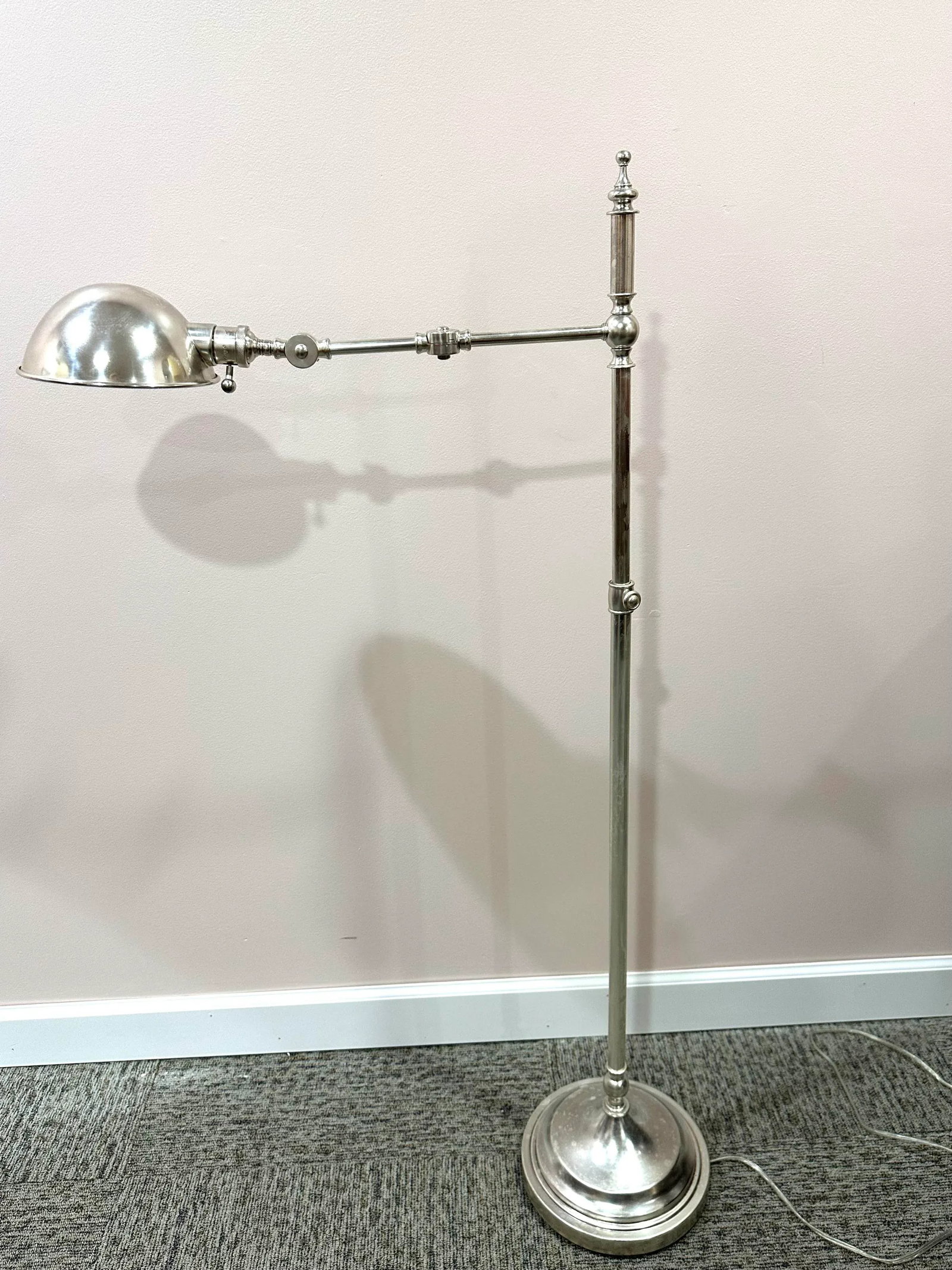2000s Robert Abbey Brushed Nickel Articulated Floor Lamp - 8