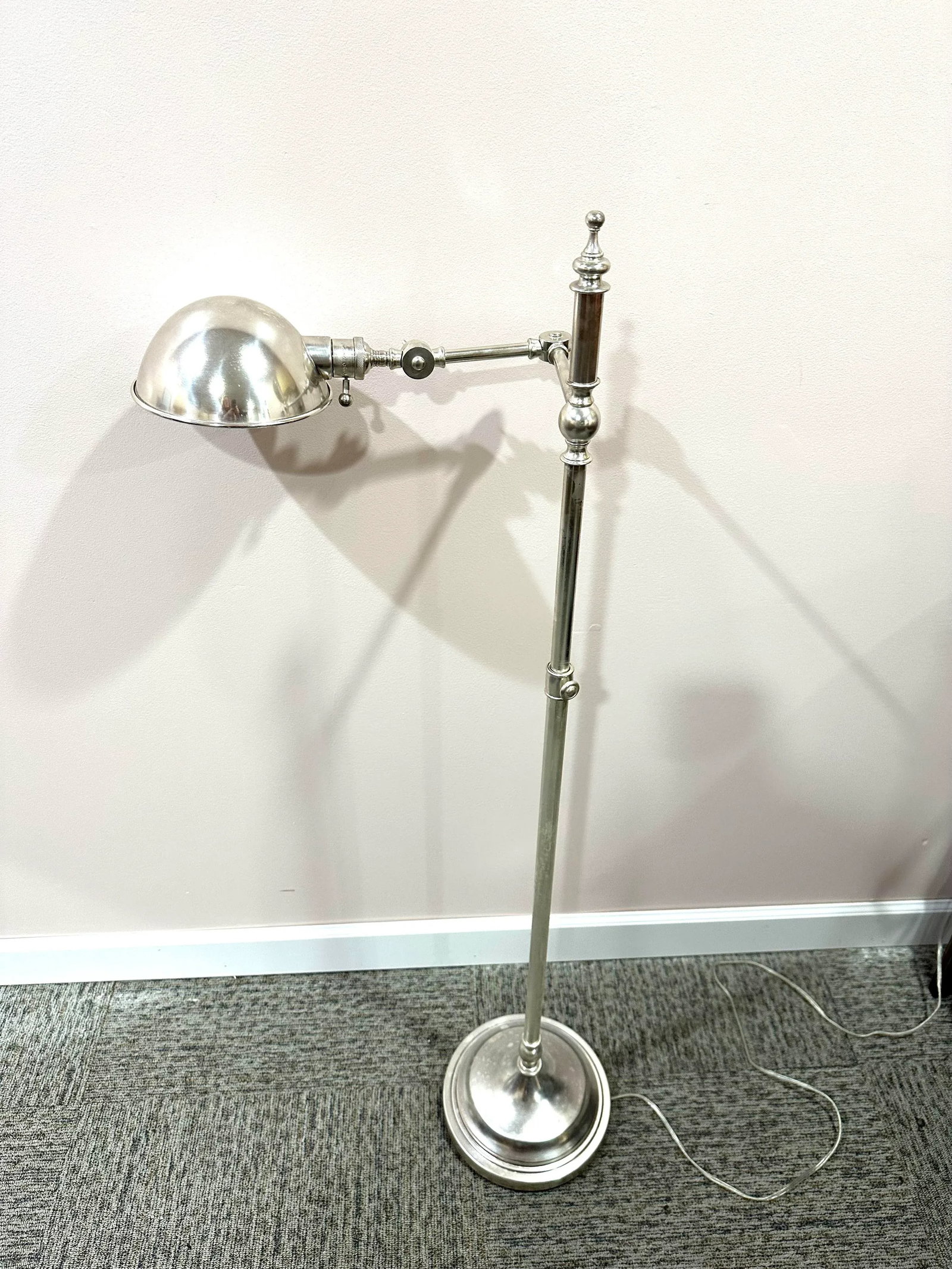 2000s Robert Abbey Brushed Nickel Articulated Floor Lamp - 9