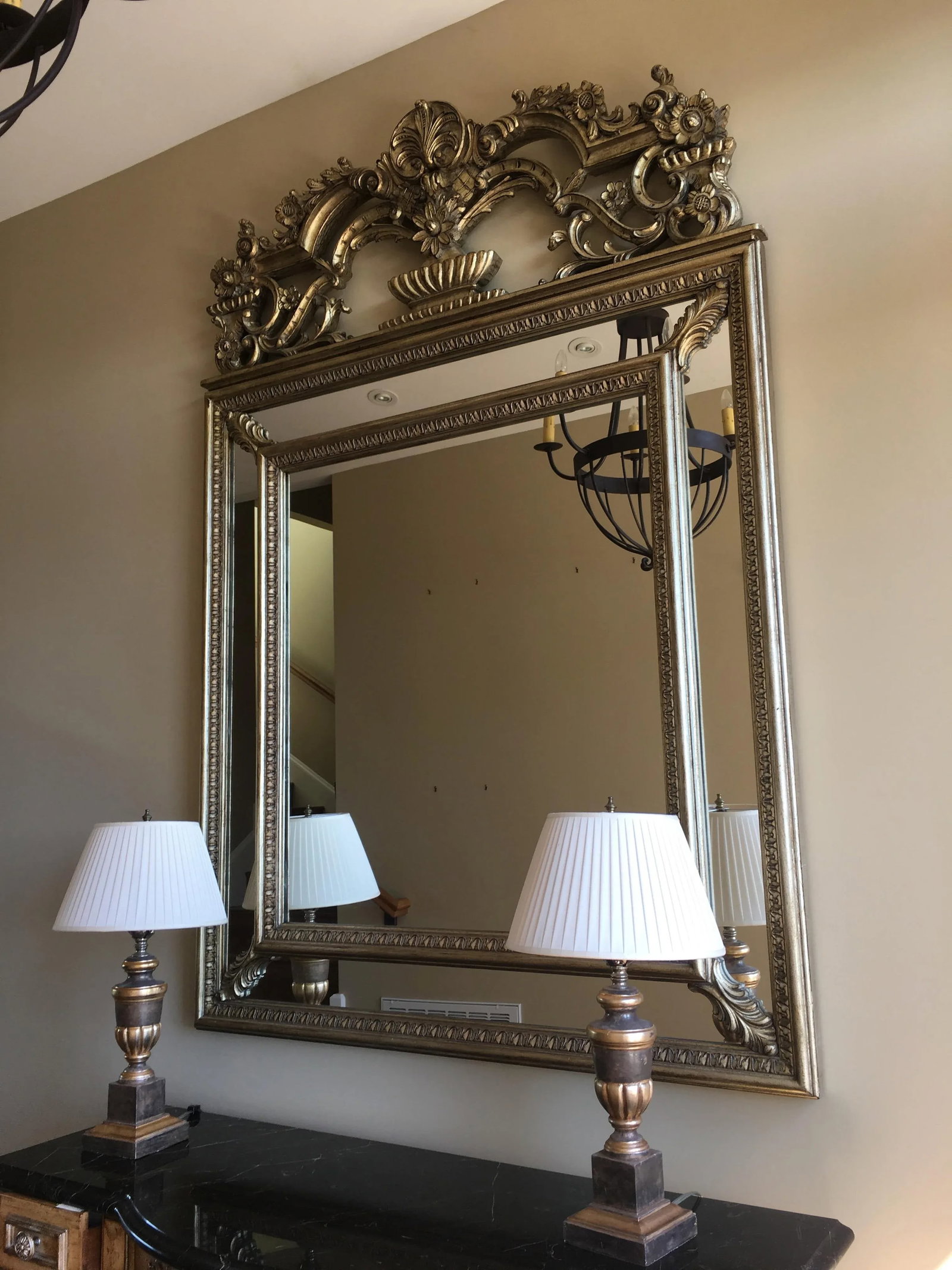 Spectacular Large Kravet Giltwood Mirror (For Wall or Floor) - Beautifully Carved - 2