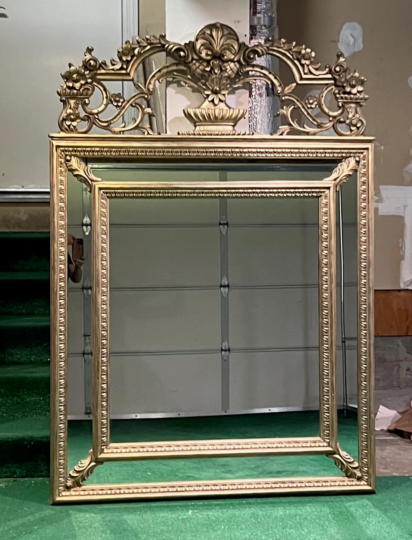 Spectacular Large Kravet Giltwood Mirror (For Wall or Floor) - Beautifully Carved - 5