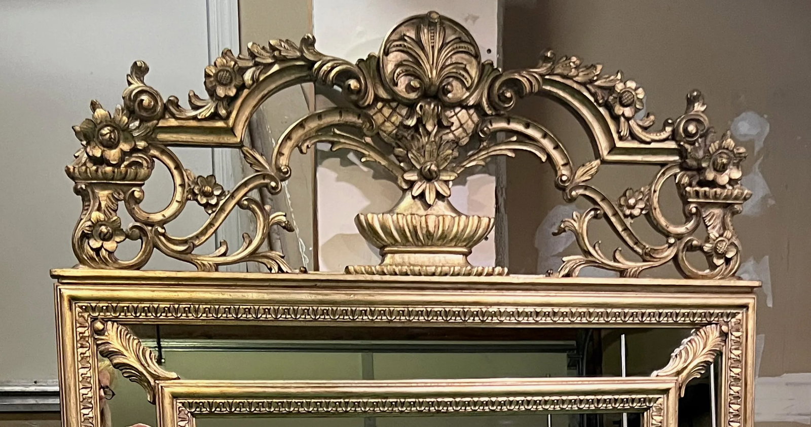 Spectacular Large Kravet Giltwood Mirror (For Wall or Floor) - Beautifully Carved - 6