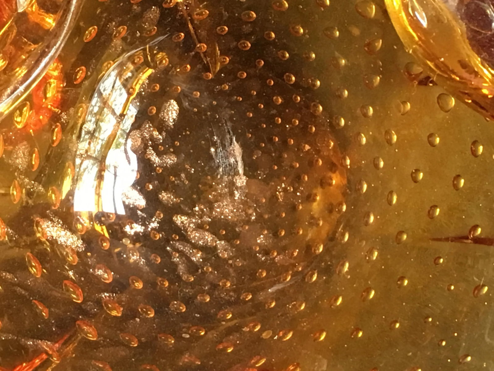 1950s Mid-Century Modern Amber Murano Glass Organic Shaped Bowl - 5