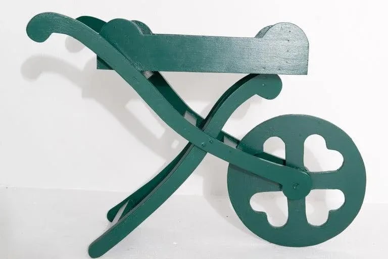 1950s Green Painted Wood Garden Cart - 2