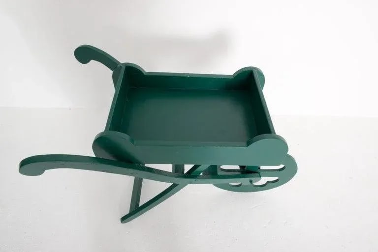 1950s Green Painted Wood Garden Cart - 5