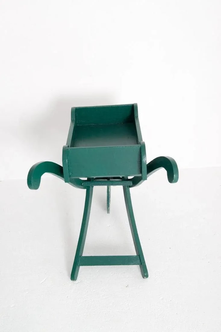 1950s Green Painted Wood Garden Cart - 6