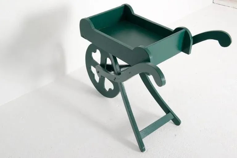 1950s Green Painted Wood Garden Cart - 7