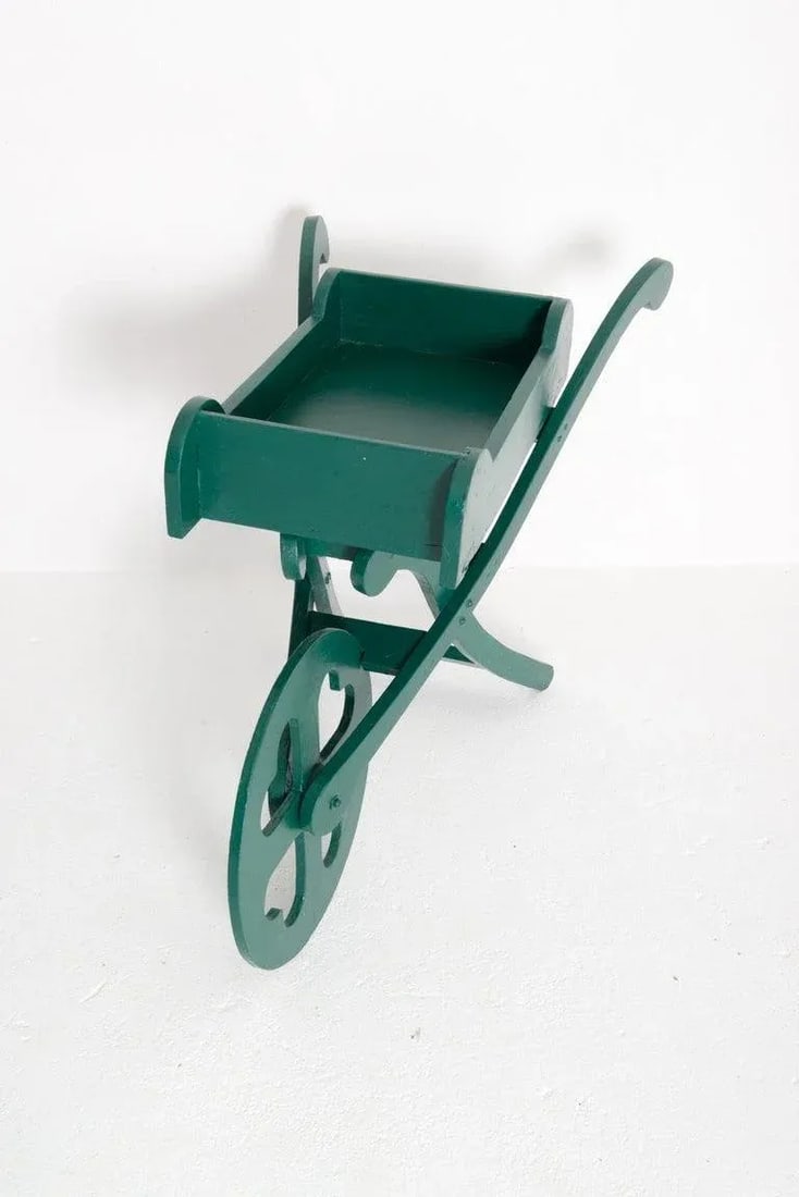 1950s Green Painted Wood Garden Cart - 8