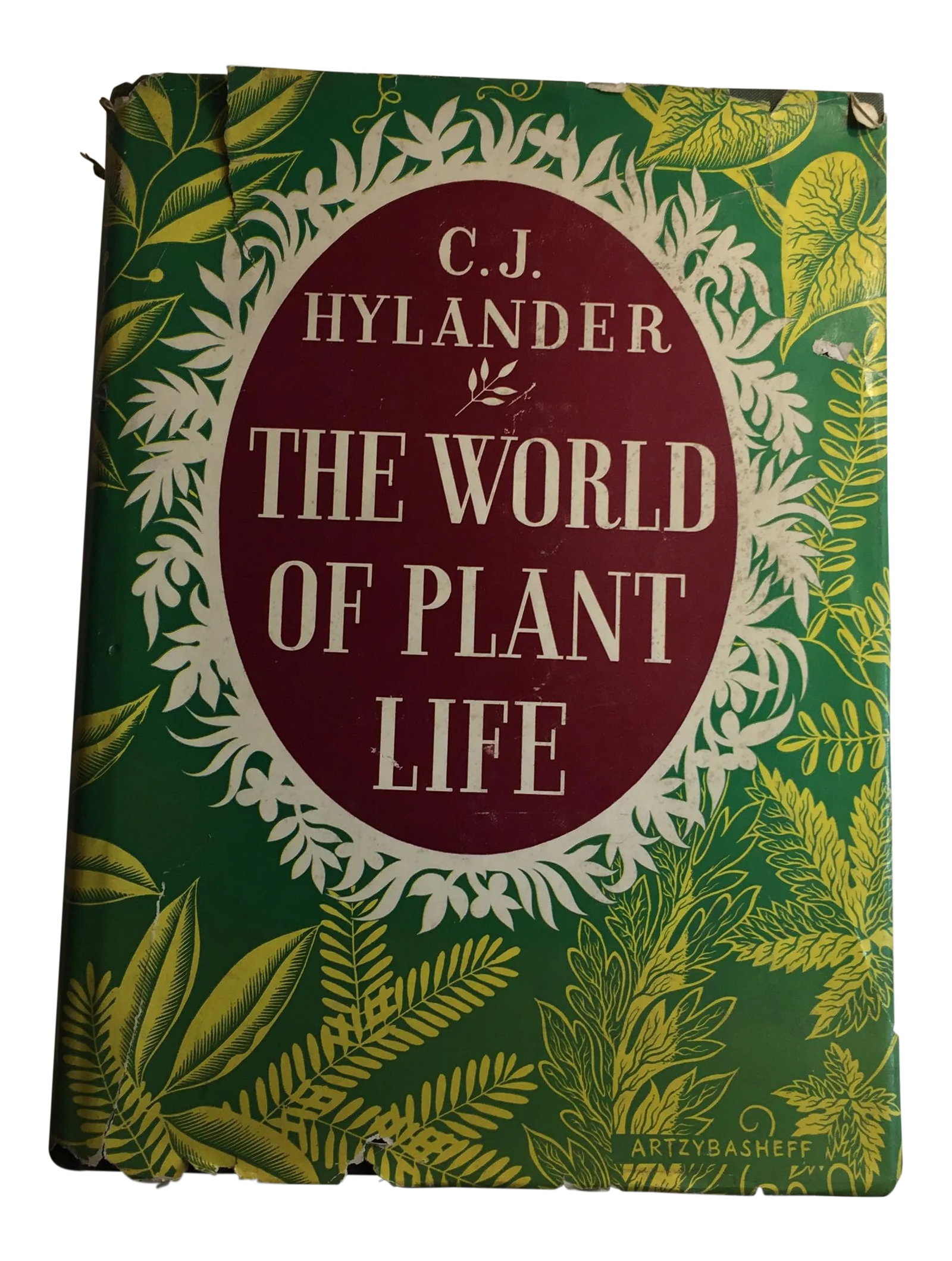 1947 "The World of Plant Life" Book: New York: The Macmillan Company, 1947. 722 pp. Full green cloth with gilt lettering with un-priceclipped dust jacket. Decorated end papers, fully illustrated throughout. DJ has tears, losses and