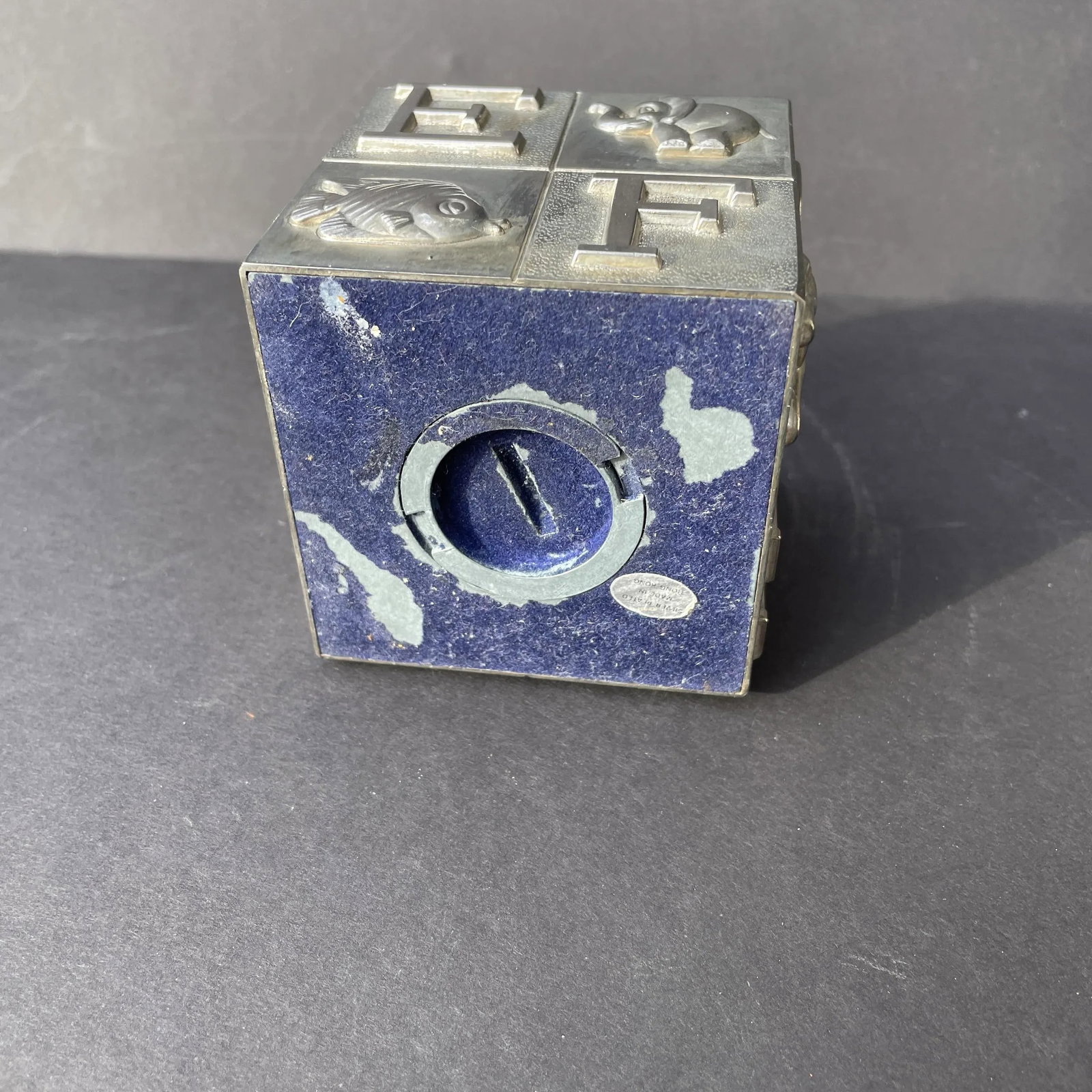 Mid Century Silver Plated Child's ABC's Alphabet Bank - 6