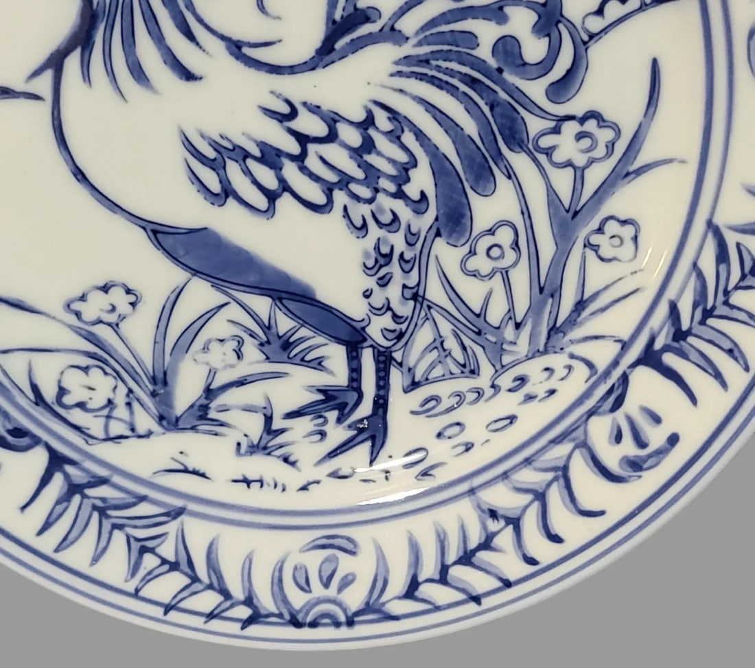 Late 20th Century Williams-Sonoma Country French Blue & White Roosted Salad Plate - 5