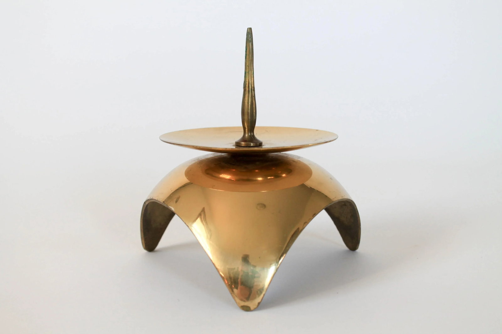 Mid-Century Brass Candle Holder - 2