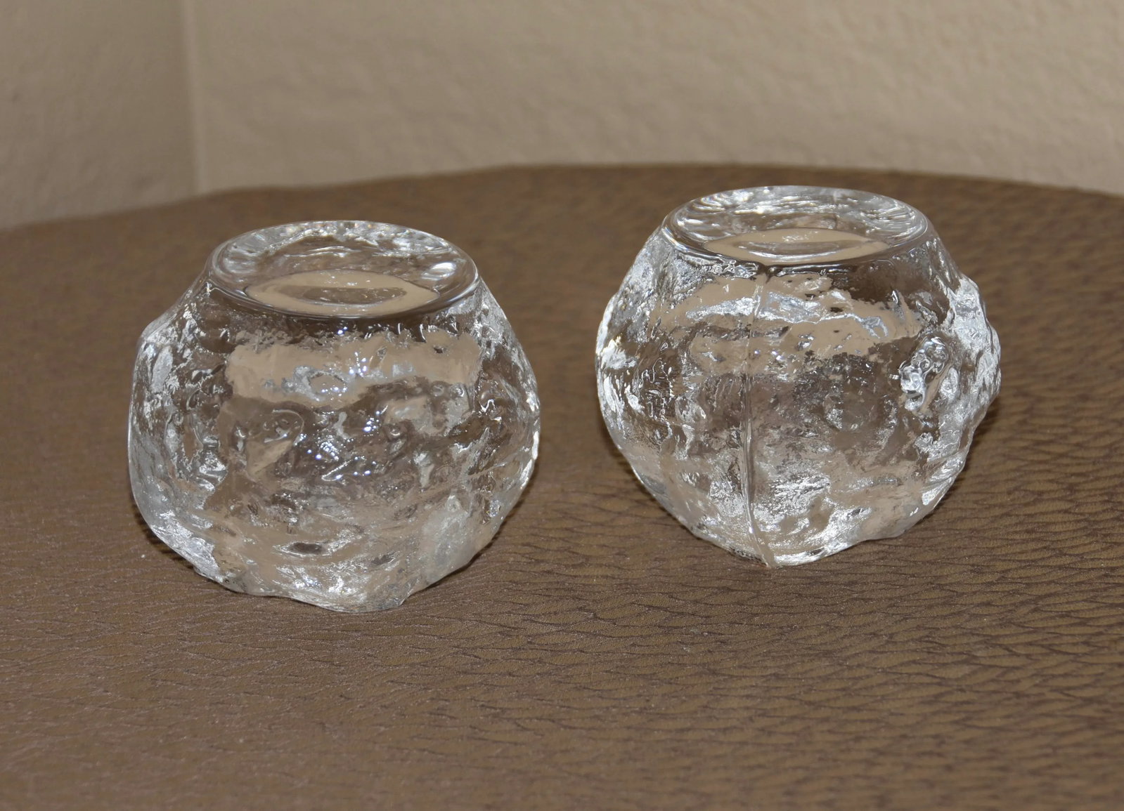 Kosta Boda 4" Glass Snowball Votive Candle Holders - Set of 2 - 2