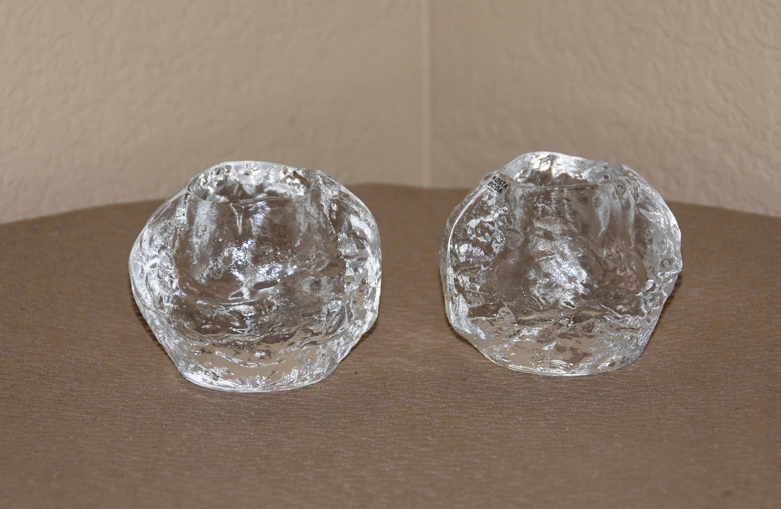 Kosta Boda 4" Glass Snowball Votive Candle Holders - Set of 2 - 3