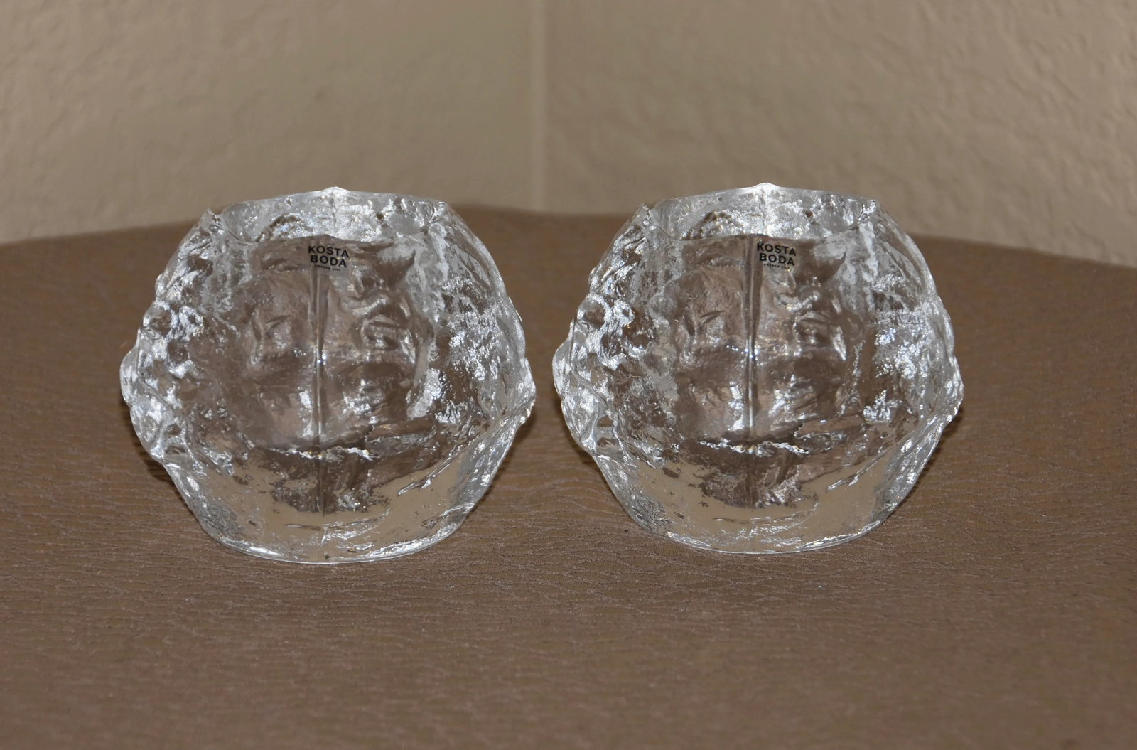 Kosta Boda 4" Glass Snowball Votive Candle Holders - Set of 2 - 7
