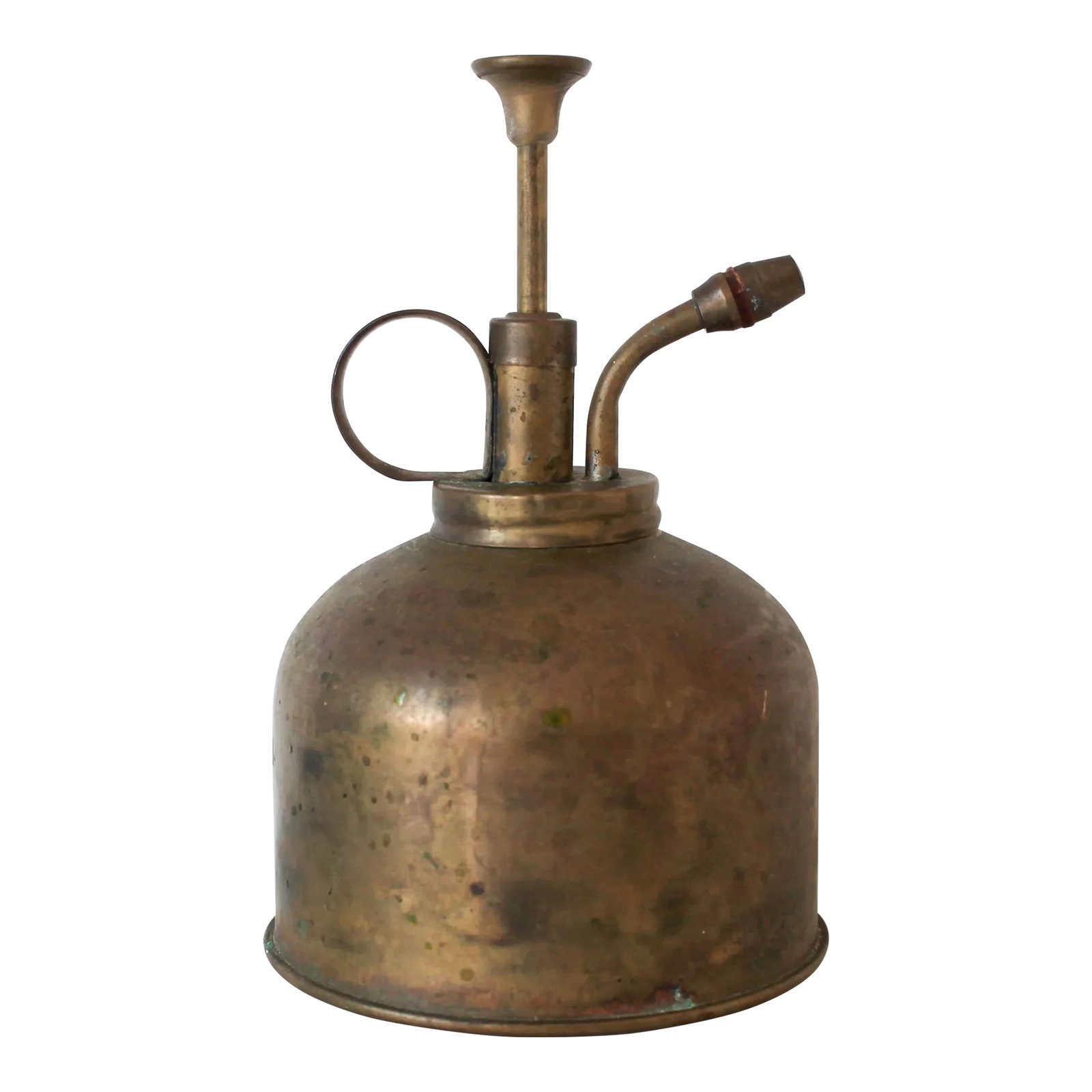 Vintage Brass Plant Mister / Atomizer: Vintage brass plant atomizer mister or spritzer. Beautiful patina. Marked "Made in Hong Kong". Age wear. Pictured. Pump trigger sticks a little bit. Condition: Alterations: Original Condition