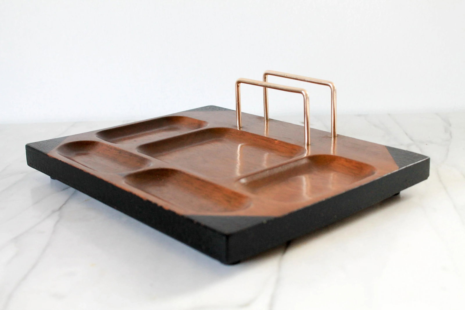 Mid-Century Walnut Dresser Top Valet by Swank - 2