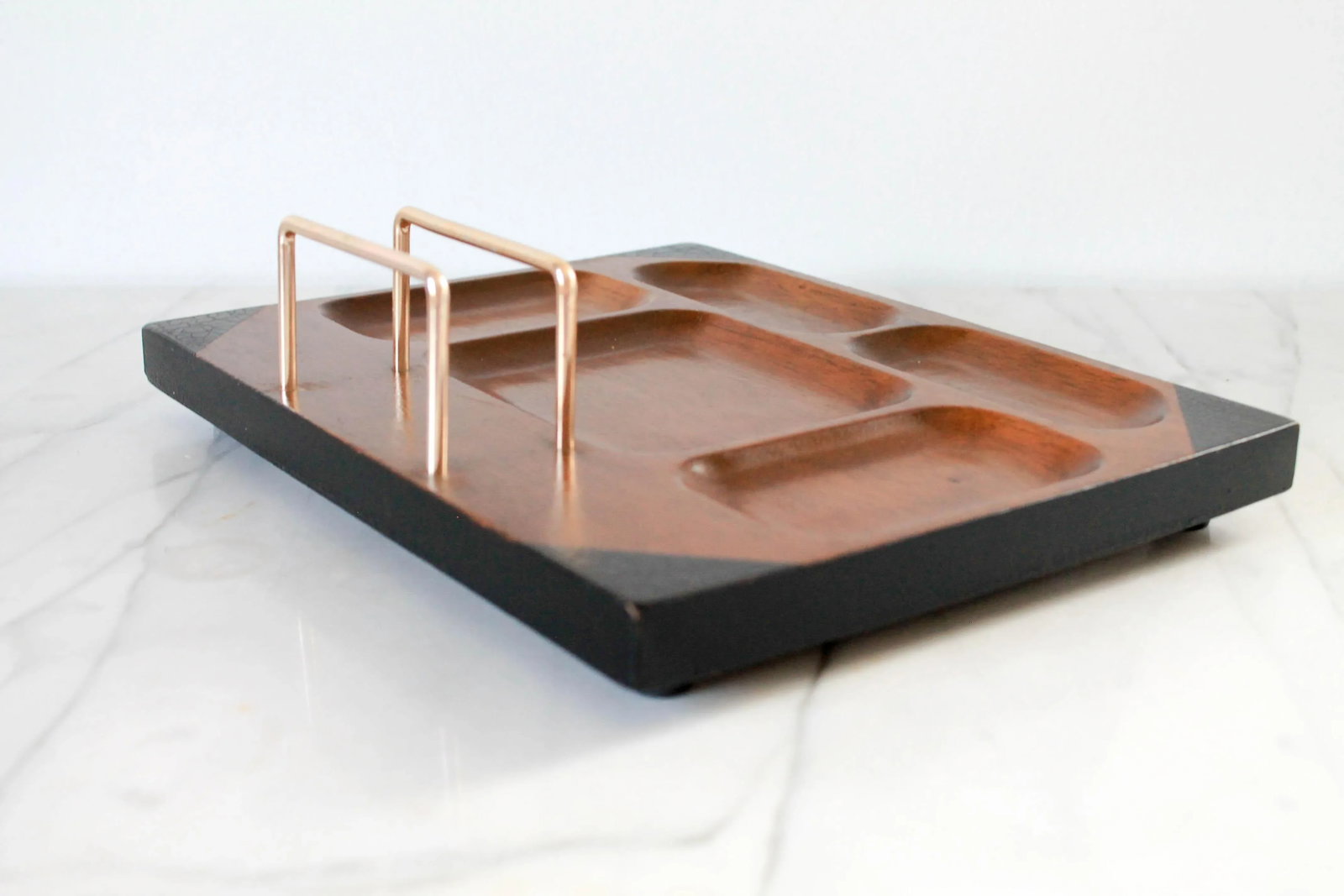 Mid-Century Walnut Dresser Top Valet by Swank - 3