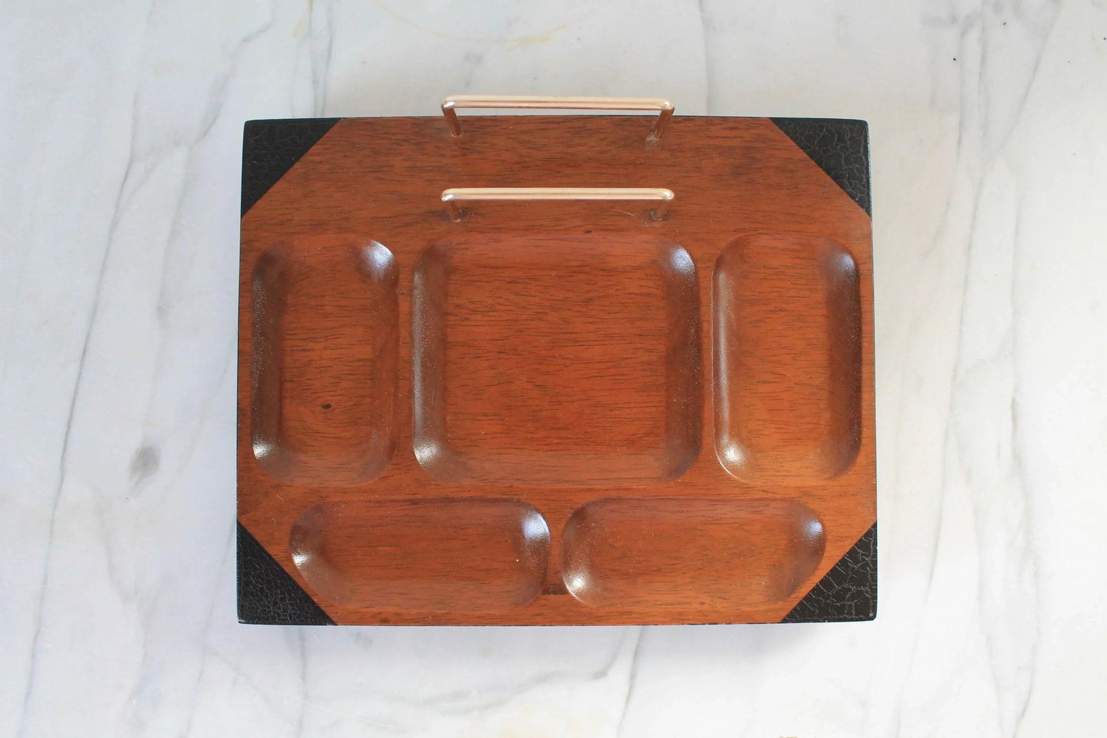Mid-Century Walnut Dresser Top Valet by Swank - 4
