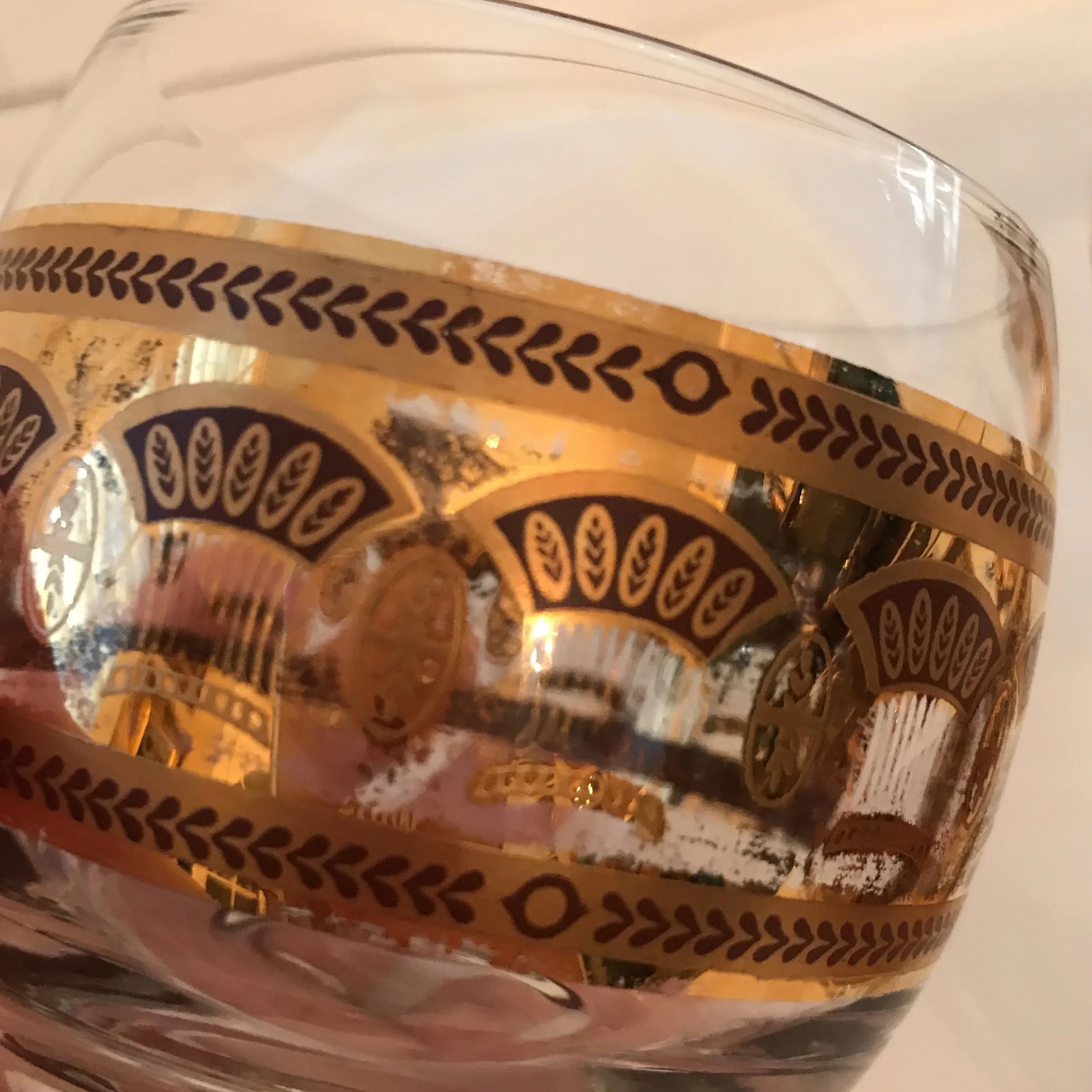 Culver "Festival" Punch Bowl Roly Poly Glasses - Set of 3 - 7