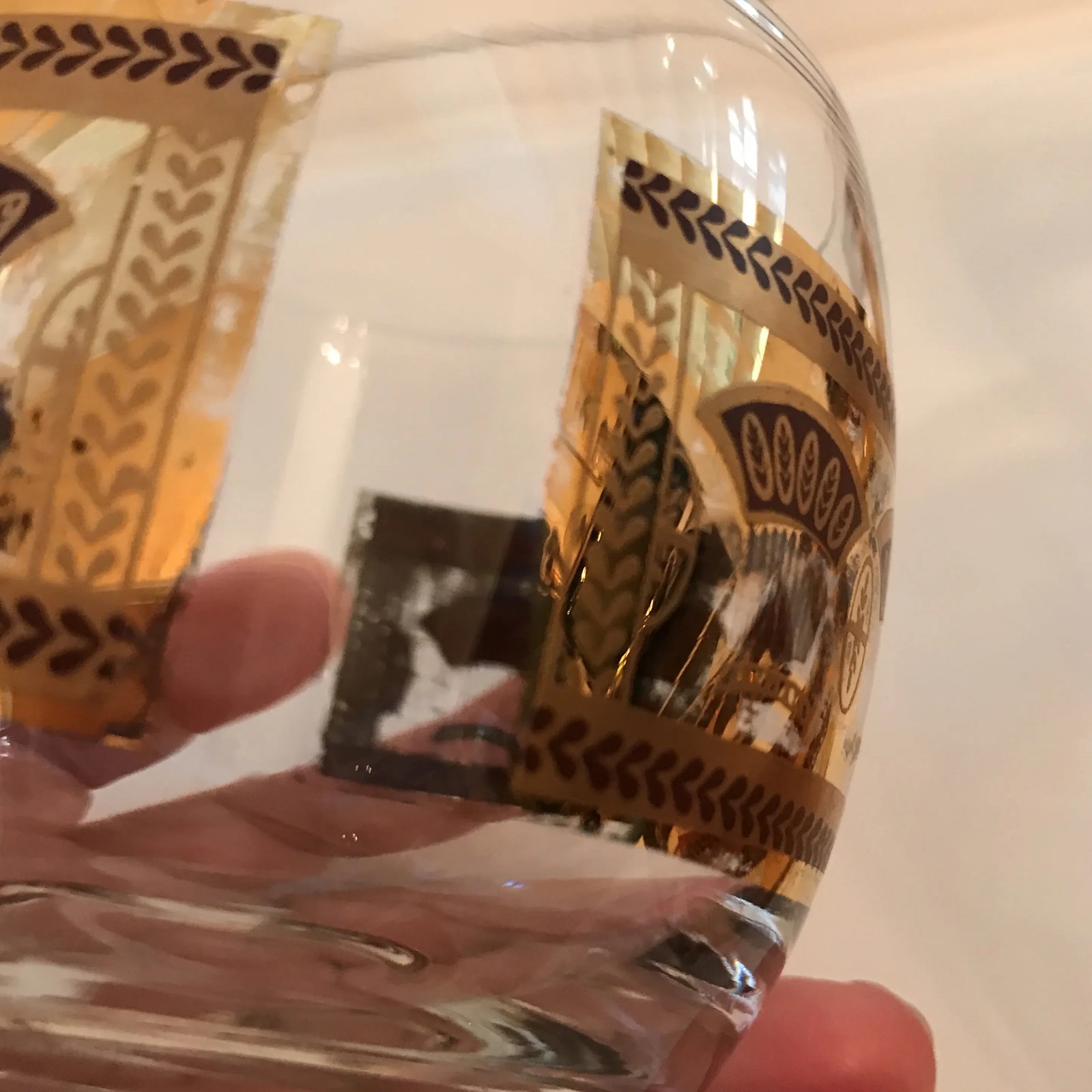 Culver "Festival" Punch Bowl Roly Poly Glasses - Set of 3 - 8