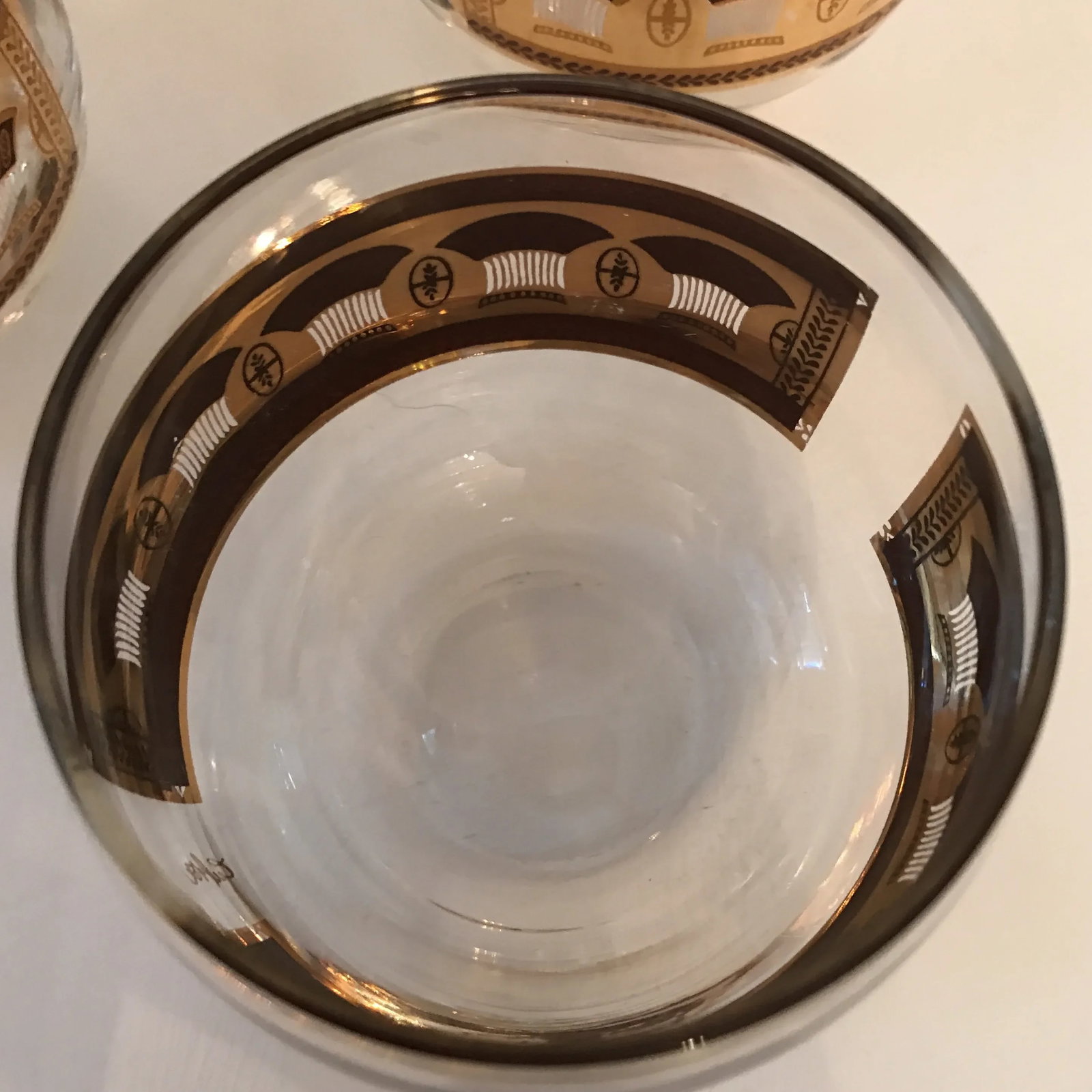 Culver "Festival" Punch Bowl Roly Poly Glasses - Set of 3 - 9