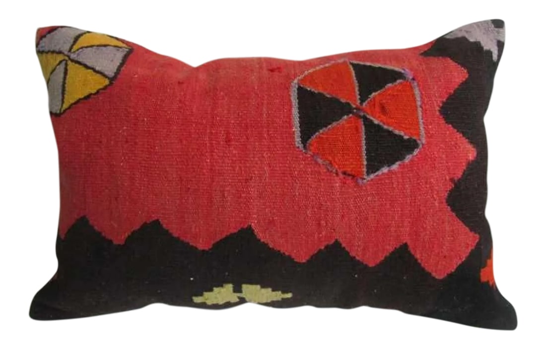 Modern Decorative Kilim Cushion Cover: This is a pillow cover made from a vintage kilim rug. The piece was properly washed and ready to use. ***Pillow inserts not included.*** Condition: Alterations: Original Condition Unaltered