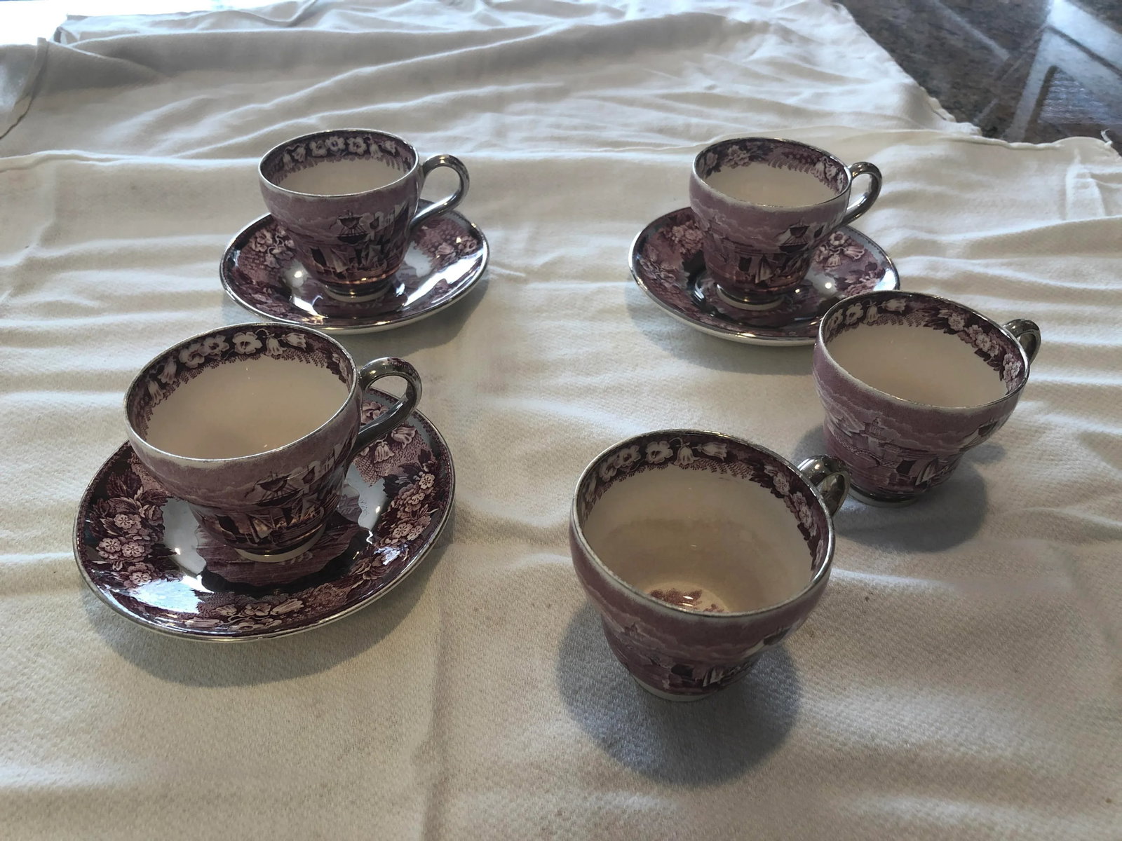 18th Century Wedgewood Asian Cup and Saucer Set - 9 Piece Set - 5
