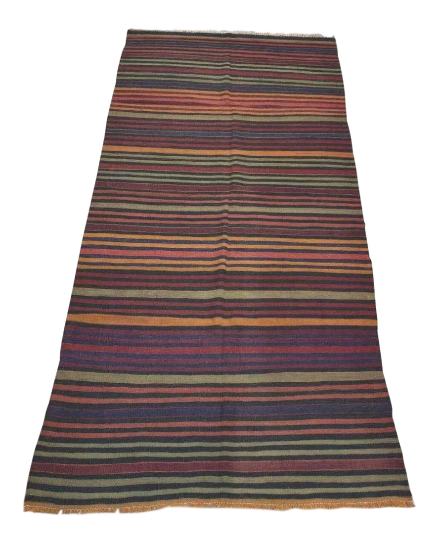Early 20th Century Turkish Cicim Kilim Rug - 5'*12': An absolutely beautiful vintage Cicim, hand-tied in Anatolia, Turkey in the early 20th century. A great benefit of a KIlim, is that they are reversible because of the methods the nomadic tribes use