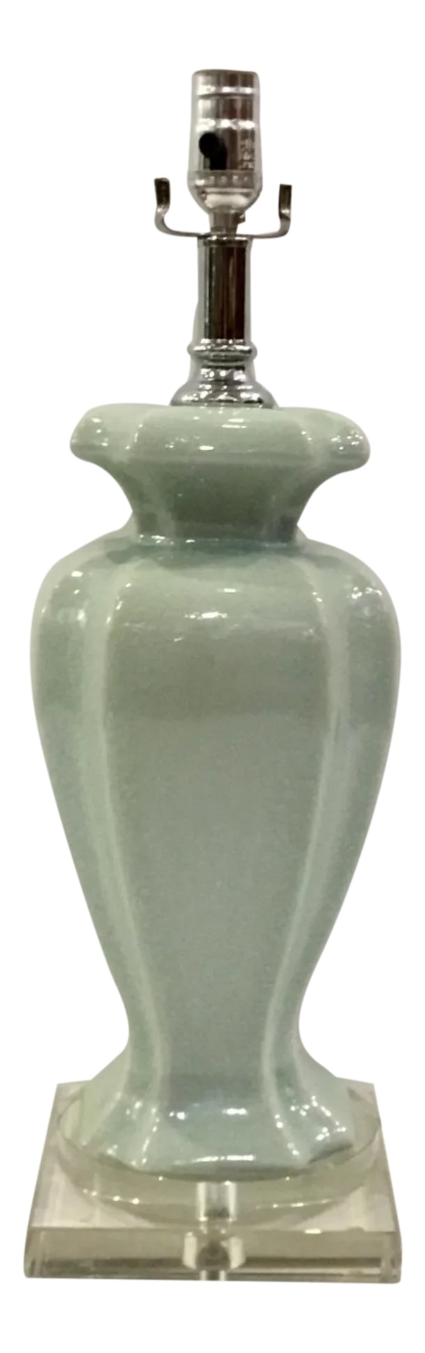 Transitional Blue Crackle Glaze Porcelain Urn Table Lamp (1 of 5)