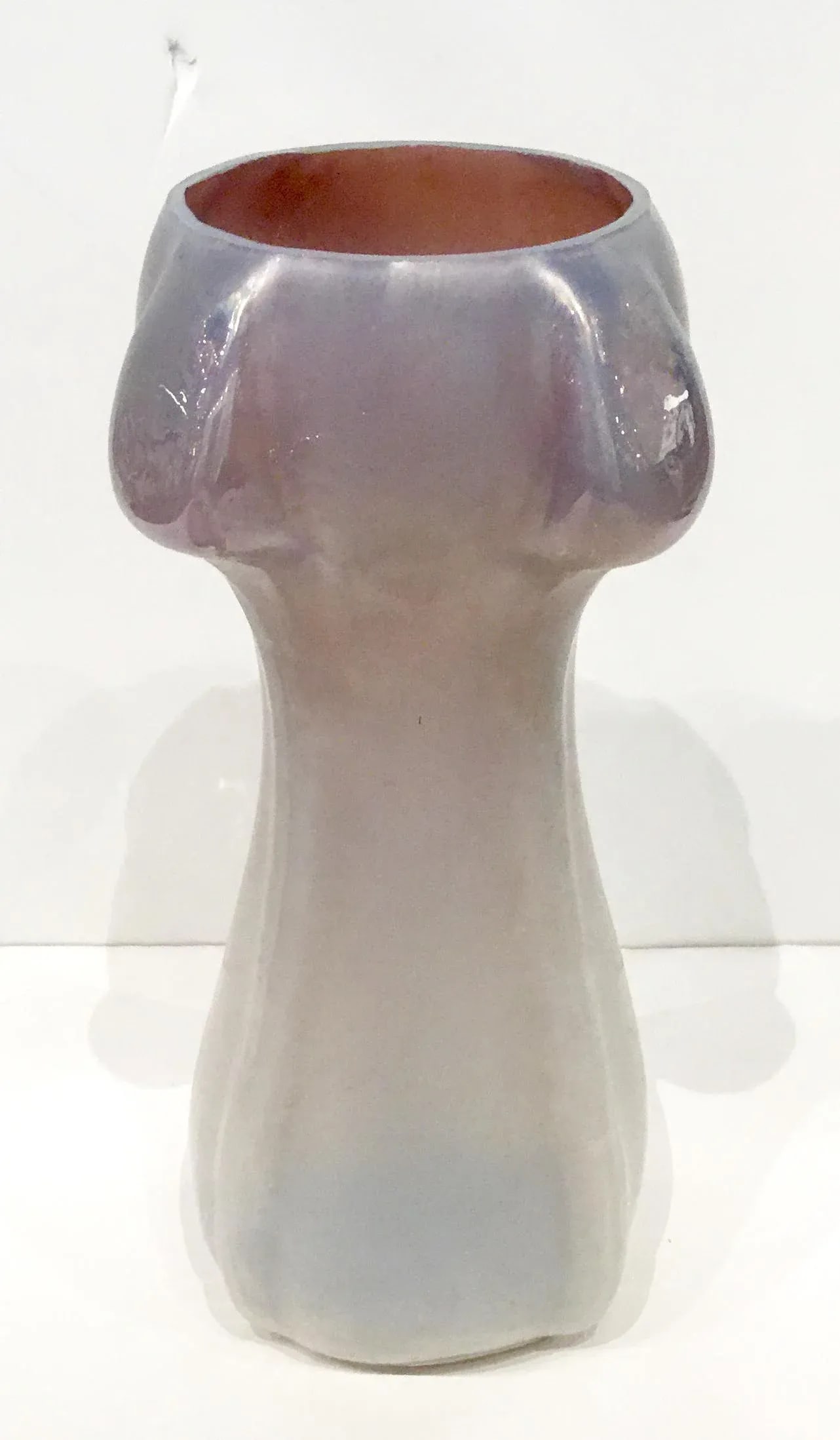 Large Lavander Iridescent Loetz Vintage Art Glass Vase - 2