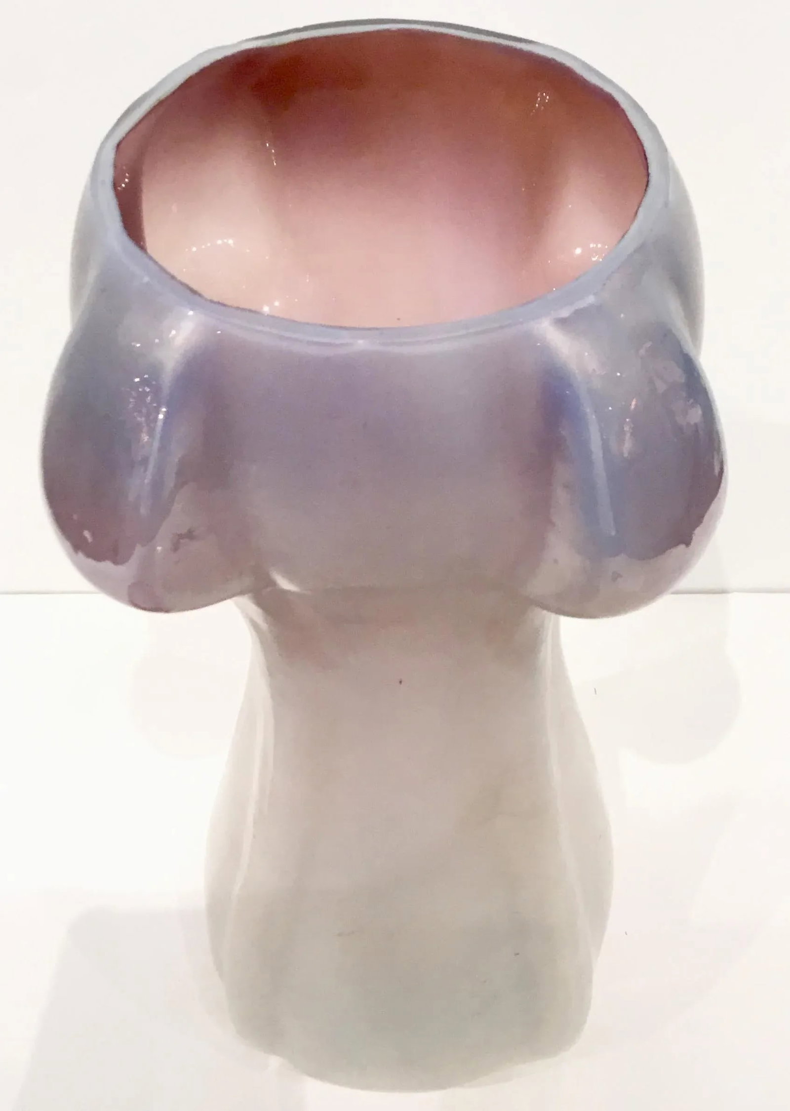 Large Lavander Iridescent Loetz Vintage Art Glass Vase - 4