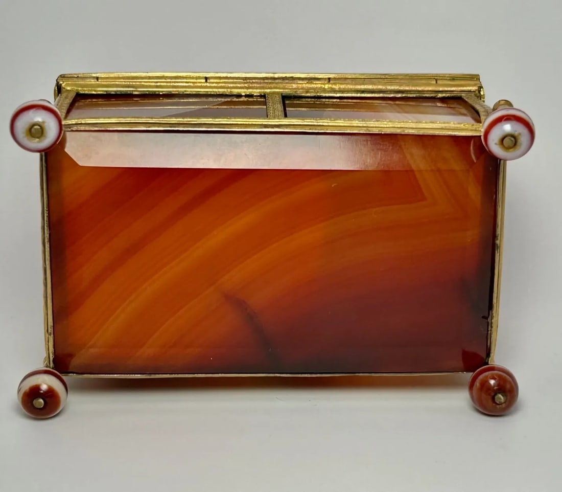 French Red Agate & Ormolu Box - 9