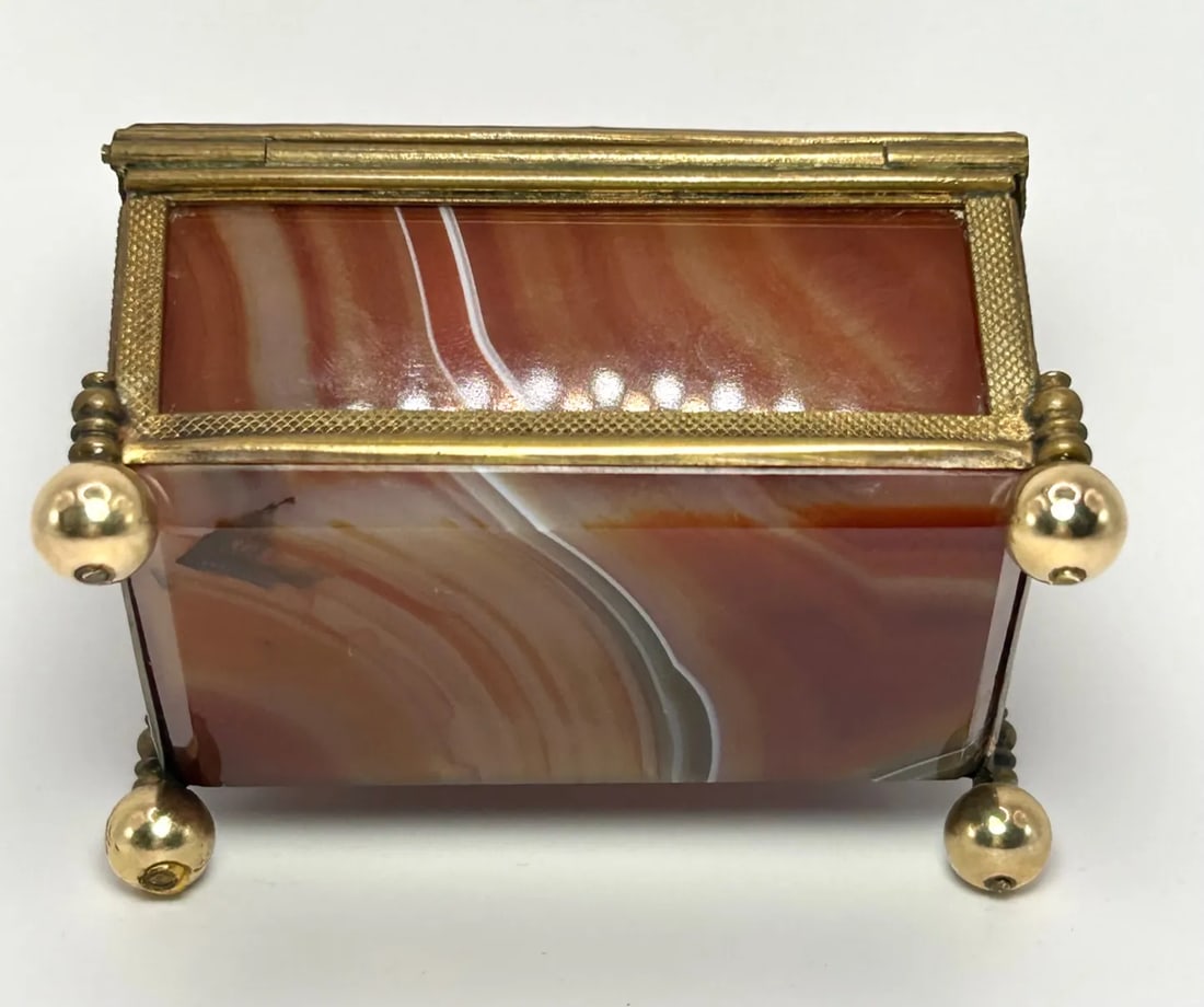 French Red Agate & Ormolu Box - 6