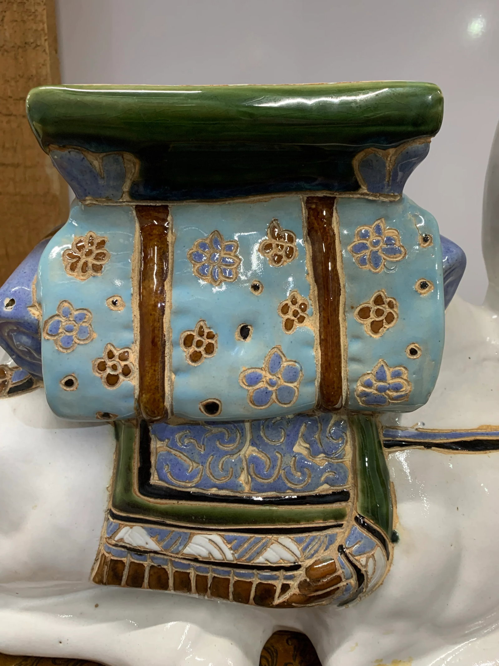 Vintage 1960's Glazed Ceramic Camel Plant Stand - 6