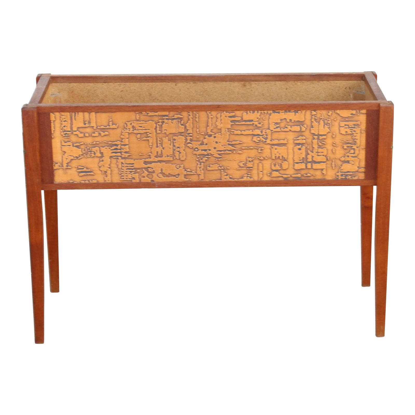 Scandinavian Vintage Planter With Pressed Copper Sweden 1970: Scandinavian Vintage Planter With Pressed Copper Interior Planter Produced In Sweden in the 1960s. Teak Legs and uprights ,copper tub in excellent condition with minor signs of wear . Condition: Alter