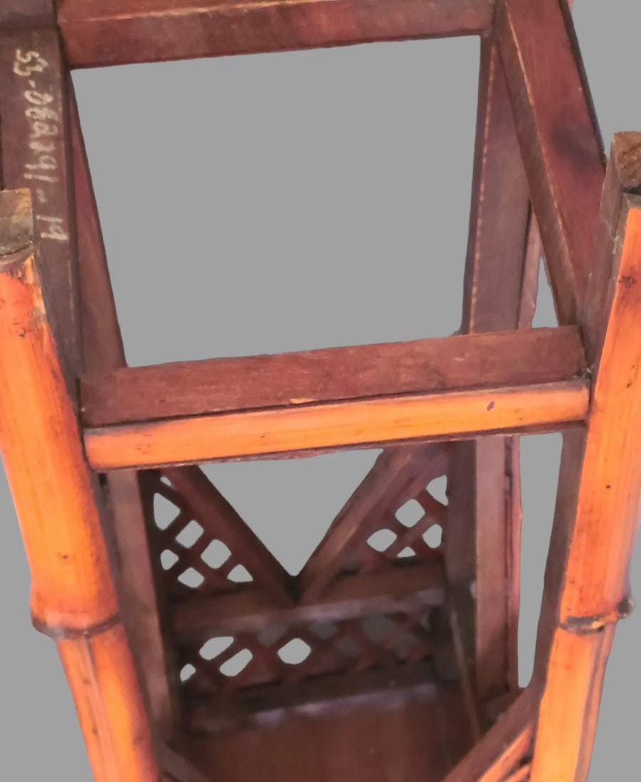 Vintage Mid 20th Century Bamboo Pedestal Plant Stand - 8