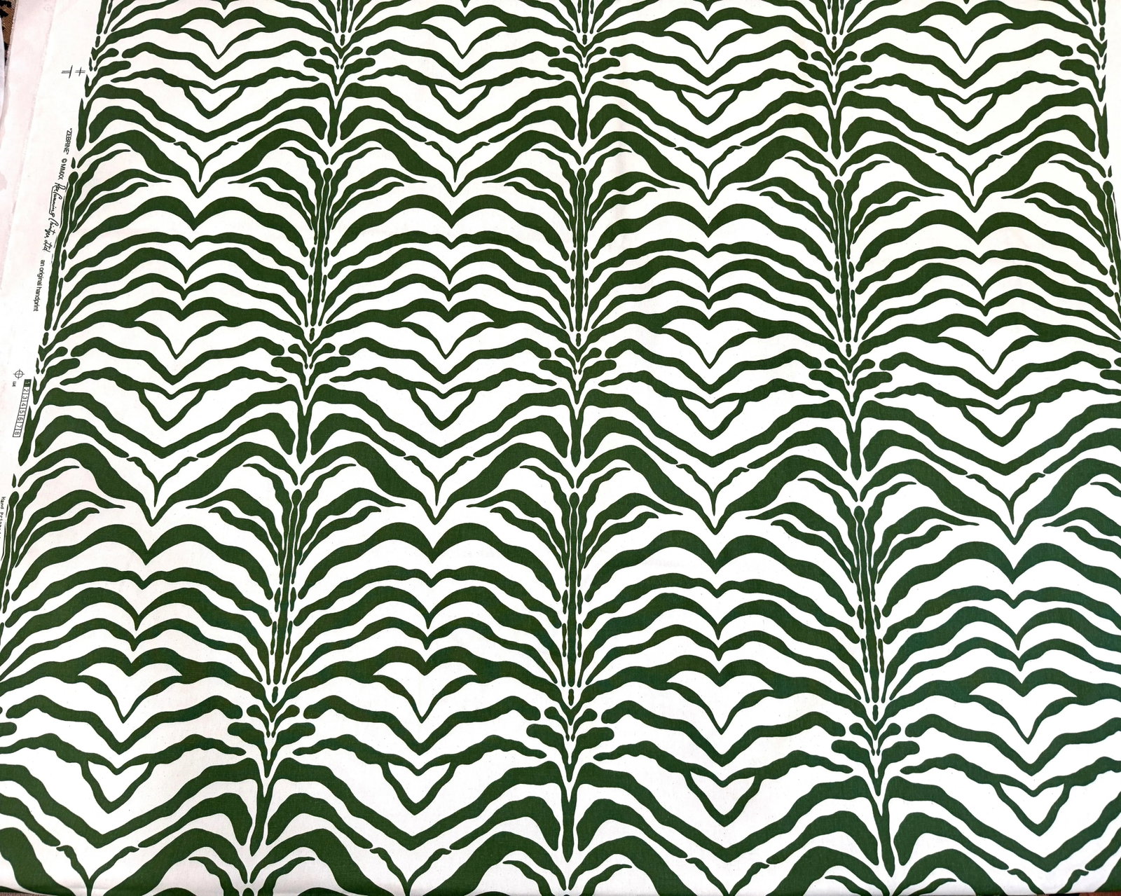 Green Rose Cumming Zebrine Fabric - 3 Yards - 2