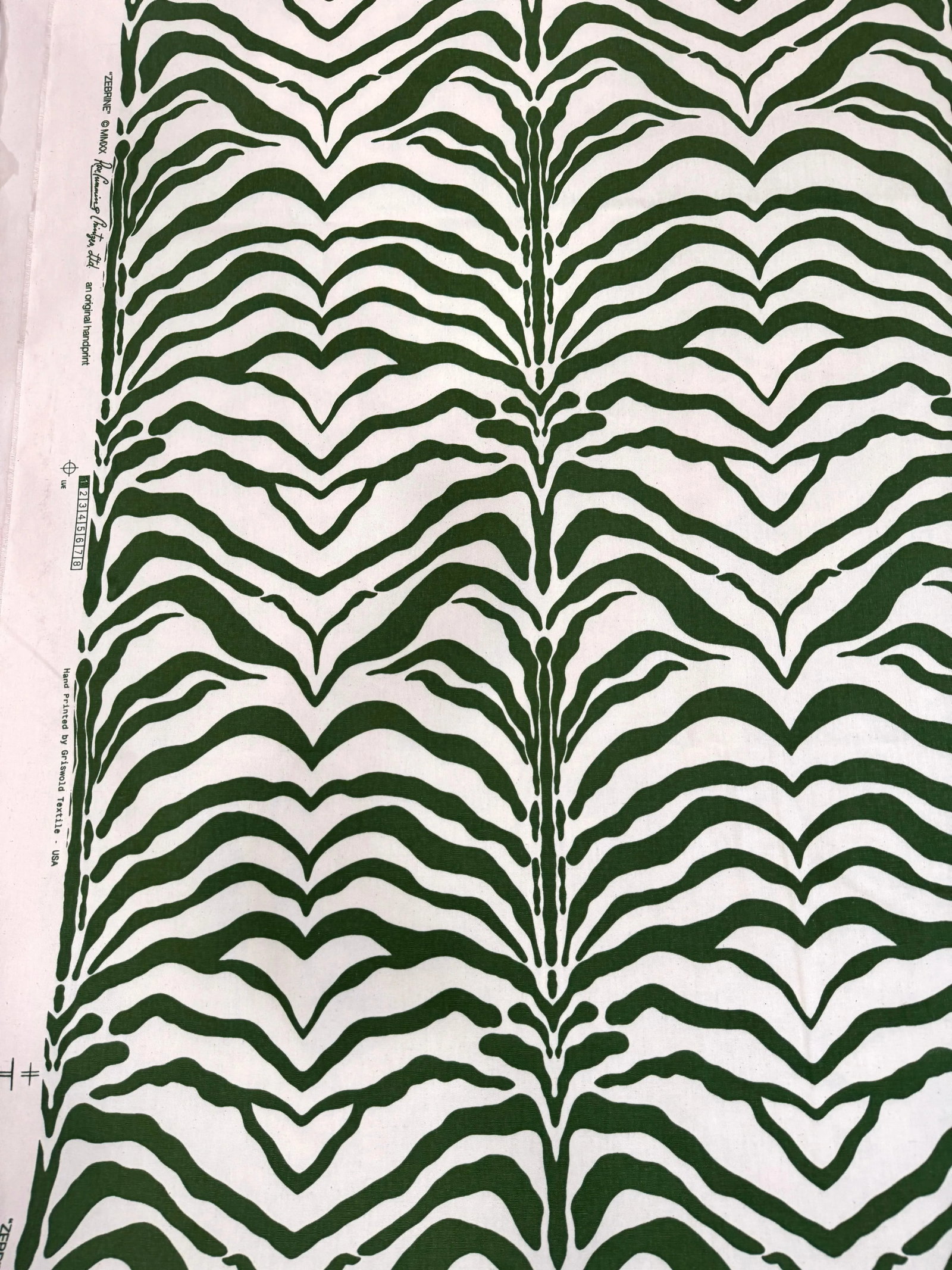 Green Rose Cumming Zebrine Fabric - 3 Yards - 3