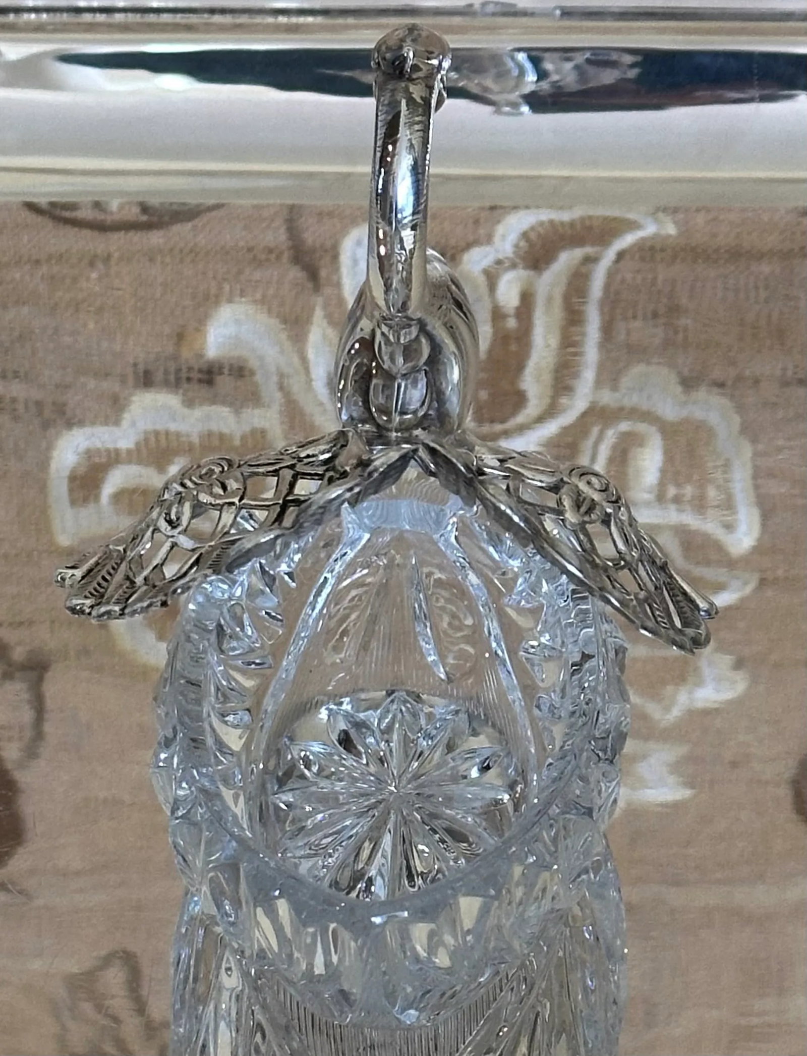 Early 20th Century Faberge Inspired Sterling Silver & Crystal Swan - 5