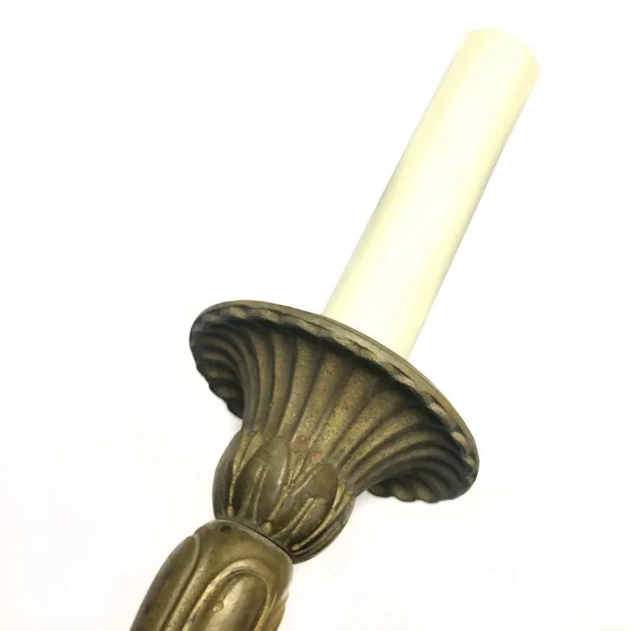 1930s Large Vintage French Empire Brass Double Arm Sconce - 2