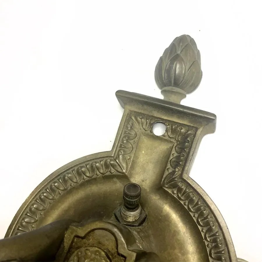 1930s Large Vintage French Empire Brass Double Arm Sconce - 5