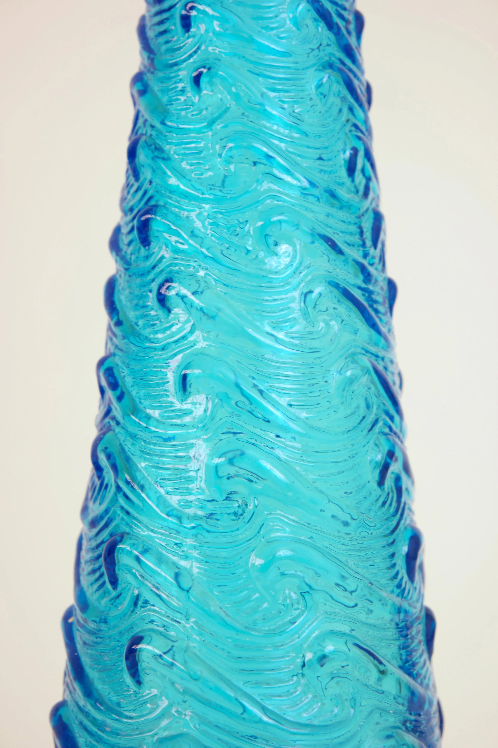 Vintage Italian Blue Glass Decorative Bottle - 3