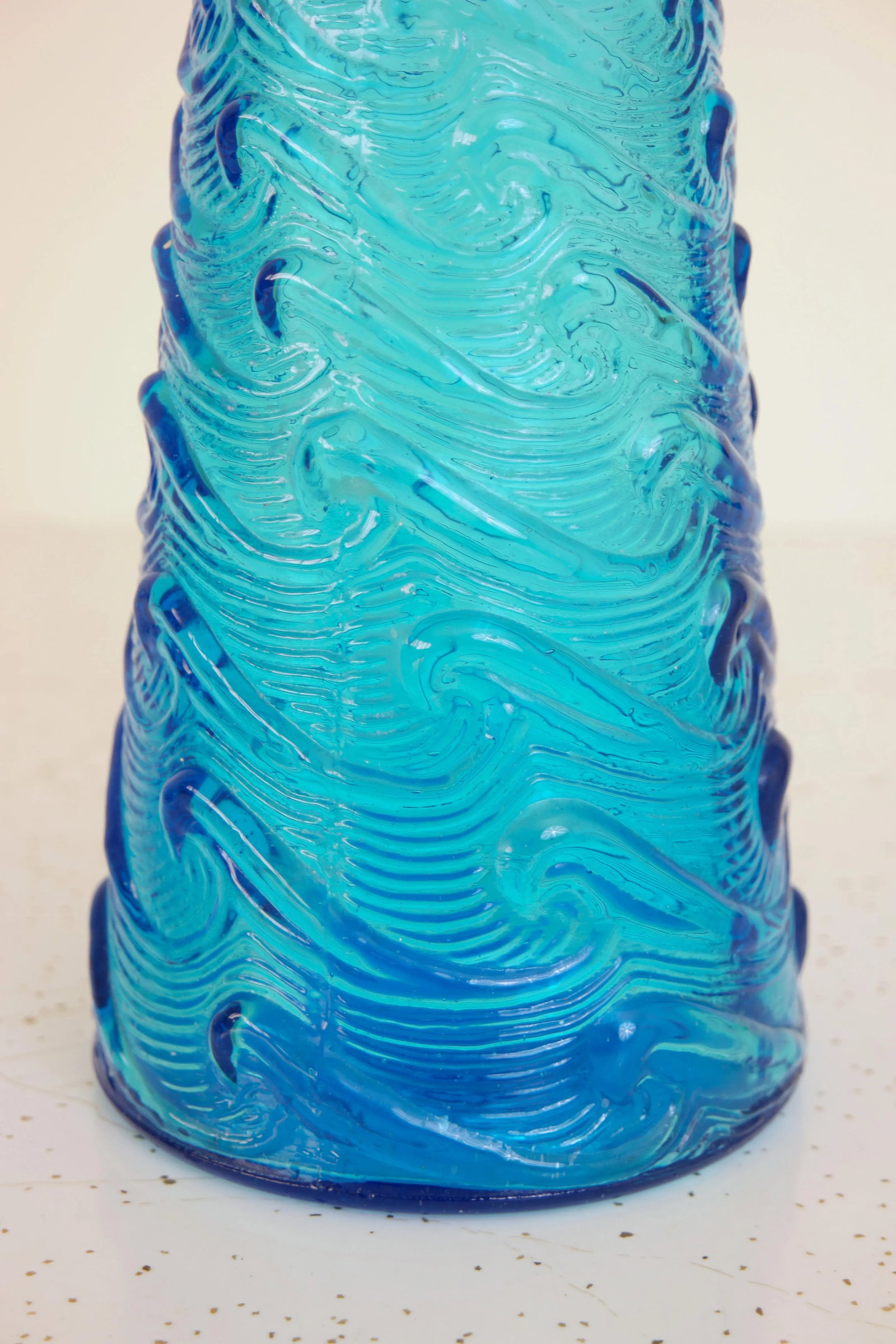 Vintage Italian Blue Glass Decorative Bottle - 4